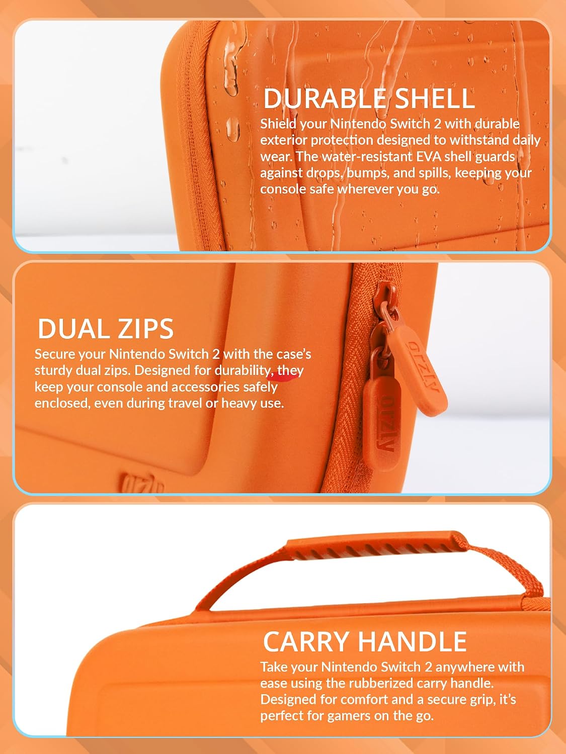 FUNDA ORZLY PARA NINTENDO SWITCH 2 CON PROTECCIÓN Y ALMACENAMIENTO - 4