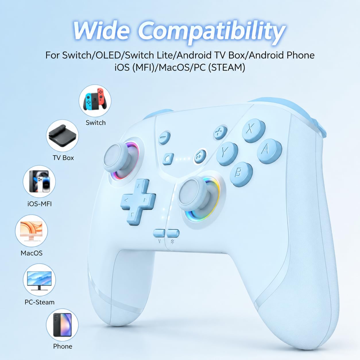 CONTROL INALÁMBRICO LIGAME PRO PARA NINTENDO SWITCH AZUL - 2