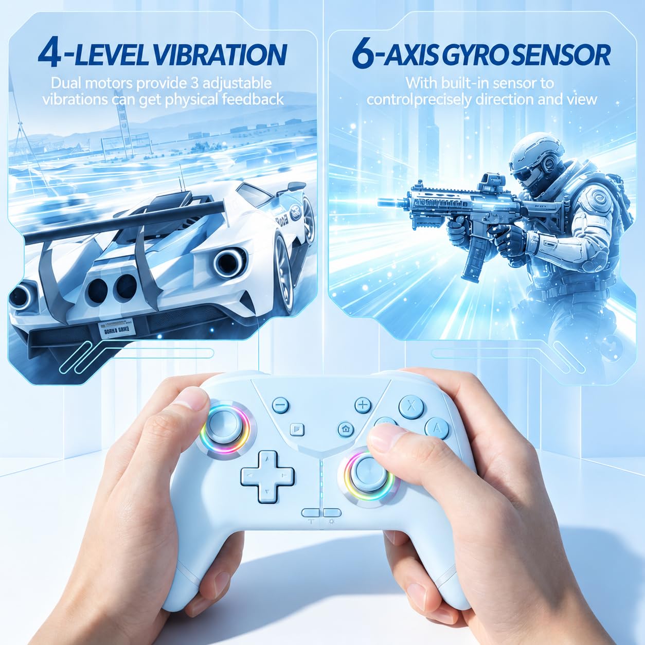 CONTROL INALÁMBRICO LIGAME PRO PARA NINTENDO SWITCH AZUL - 4