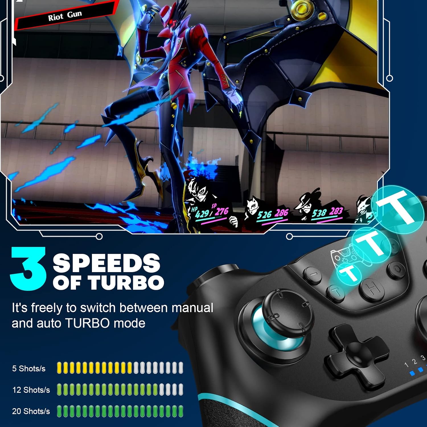 CONTROL INALÁMBRICO DISWOE PRO PARA SWITCH Y PC CON FUNCIÓN PROGRAMABLE Y VIBRACIÓN AJUSTABLE - 4