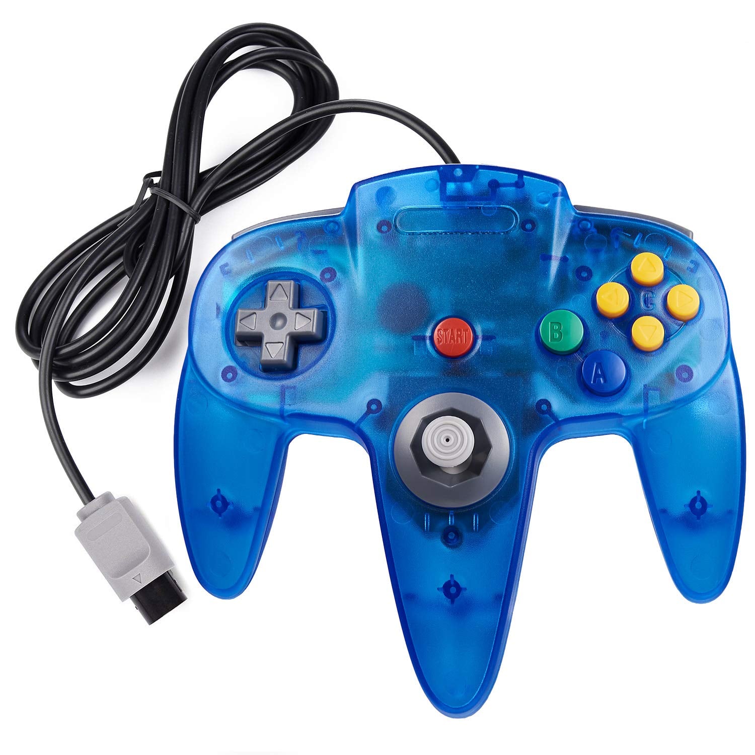 CONTROL PARA CONSOLA MIADORE N64 CLÁSICO CABLEADO 2 UNIDADES AZUL JUNGLA Y NARANJA - 2