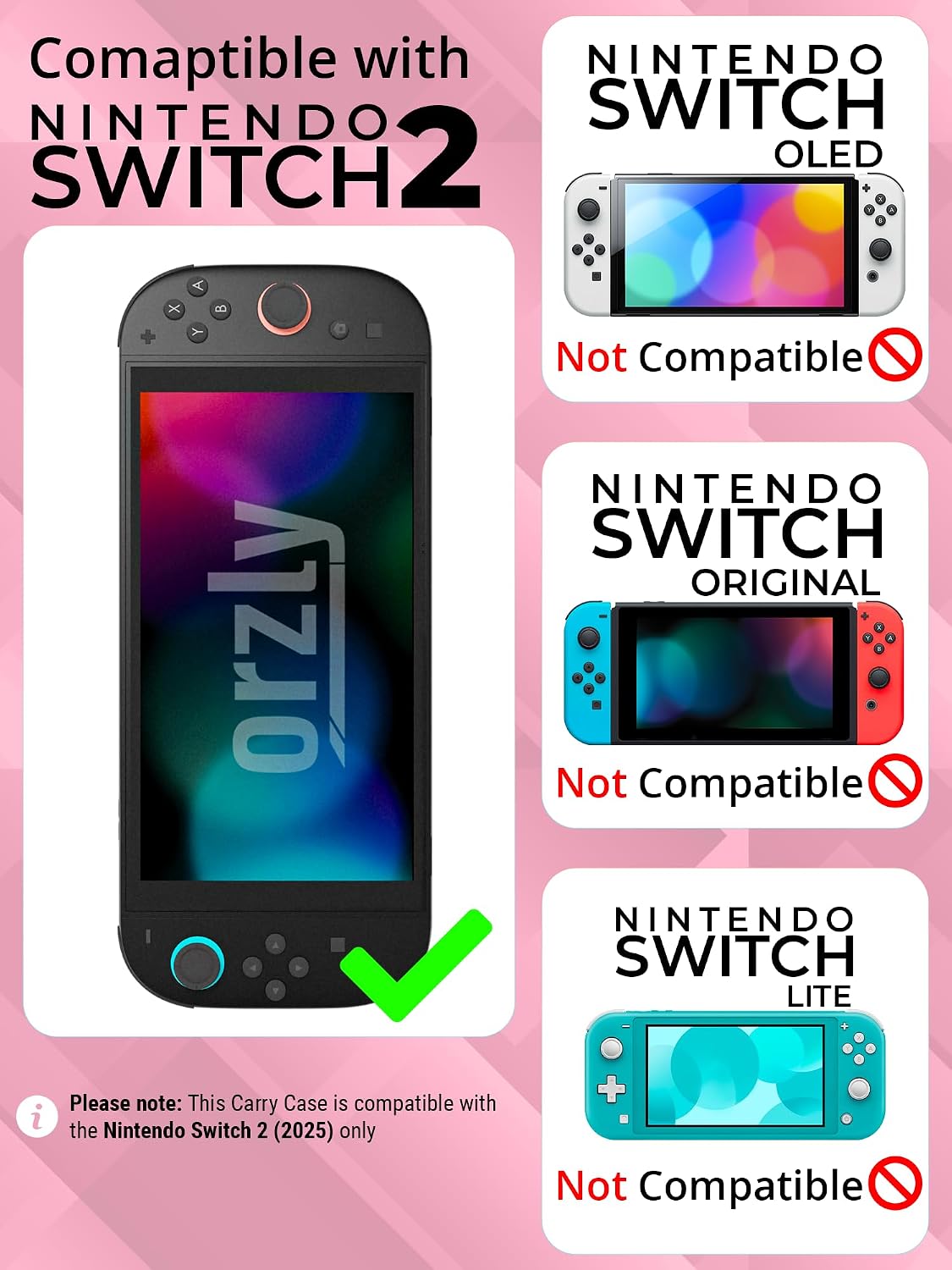 FUNDA ORZLY PARA NINTENDO SWITCH 2 CON PROTECCIÓN Y ALMACENAMIENTO - 2