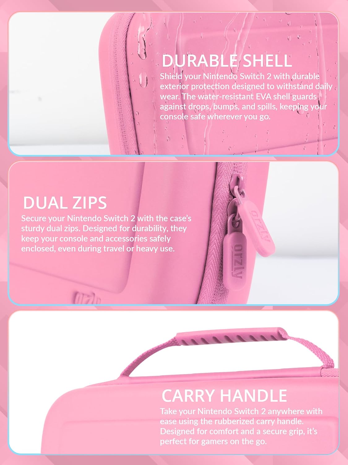 FUNDA ORZLY PARA NINTENDO SWITCH 2 CON PROTECCIÓN Y ALMACENAMIENTO - 4