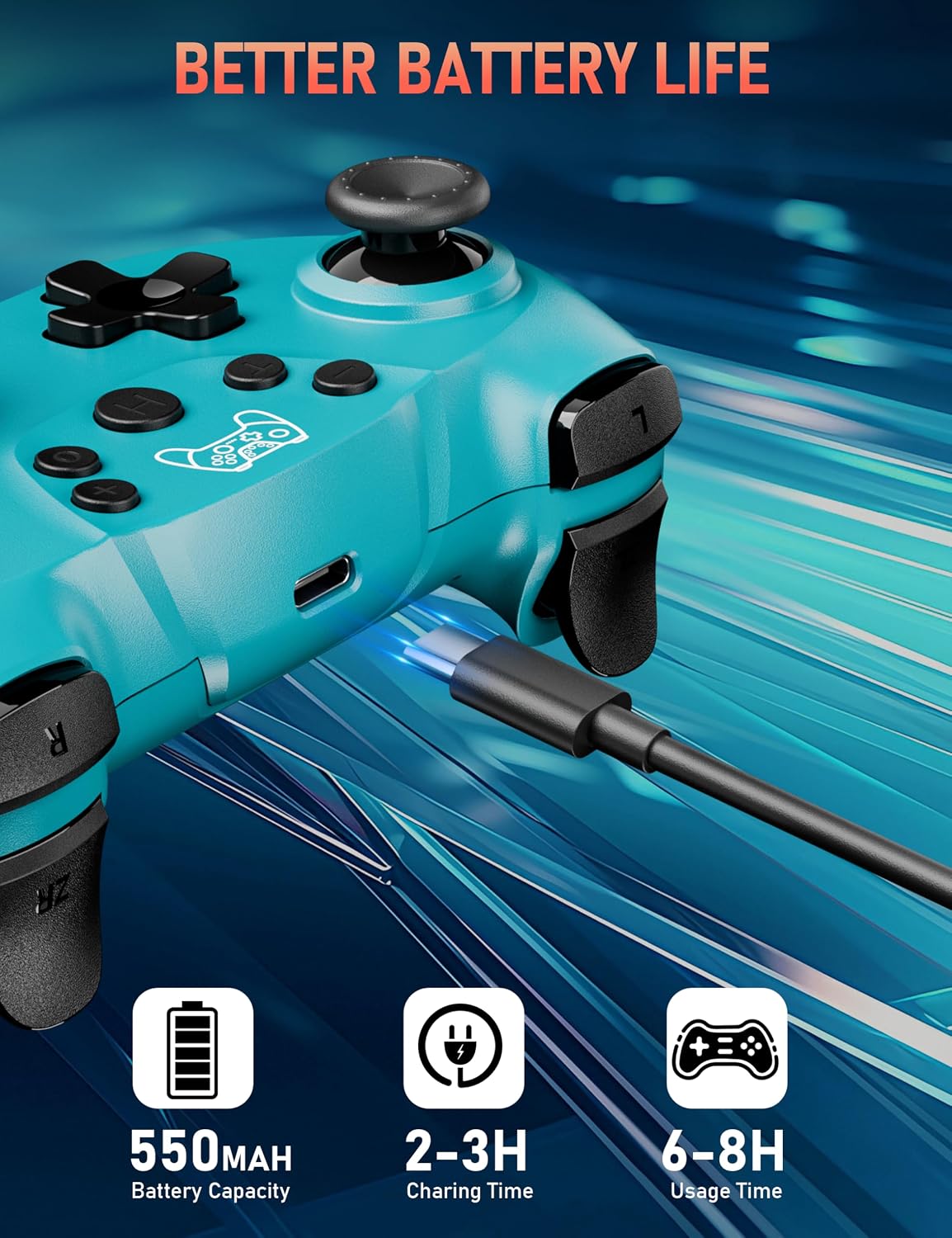 CONTROL INALÁMBRICO DISWOE SWITCH PRO PARA SWITCH 2/LITE/OLED Y PC/ANDROID - 5