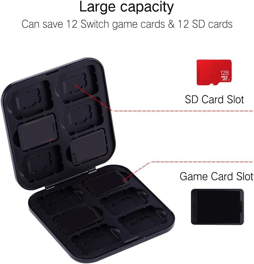 ESTUCHE PARA TARJETAS DE JUEGO PERFECTSIGHT 12 RANURAS COMPATIBLE CON NINTENDO SWITCH LITE Y OLED ROJO Y VERDE - 3