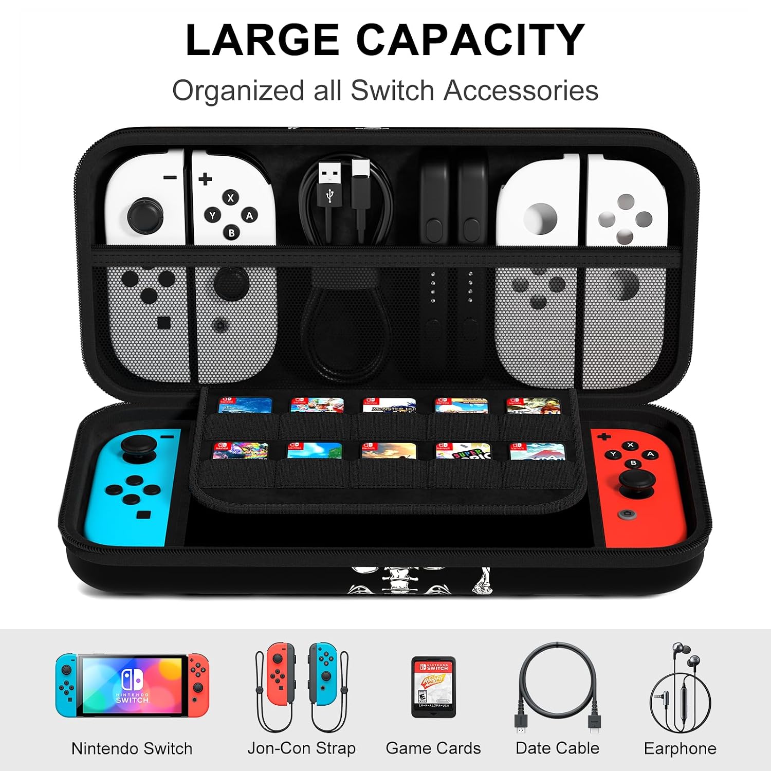 FUNDA RÍGIDA NPOOYI PARA NINTENDO SWITCH OLED 2021/2017 - 3