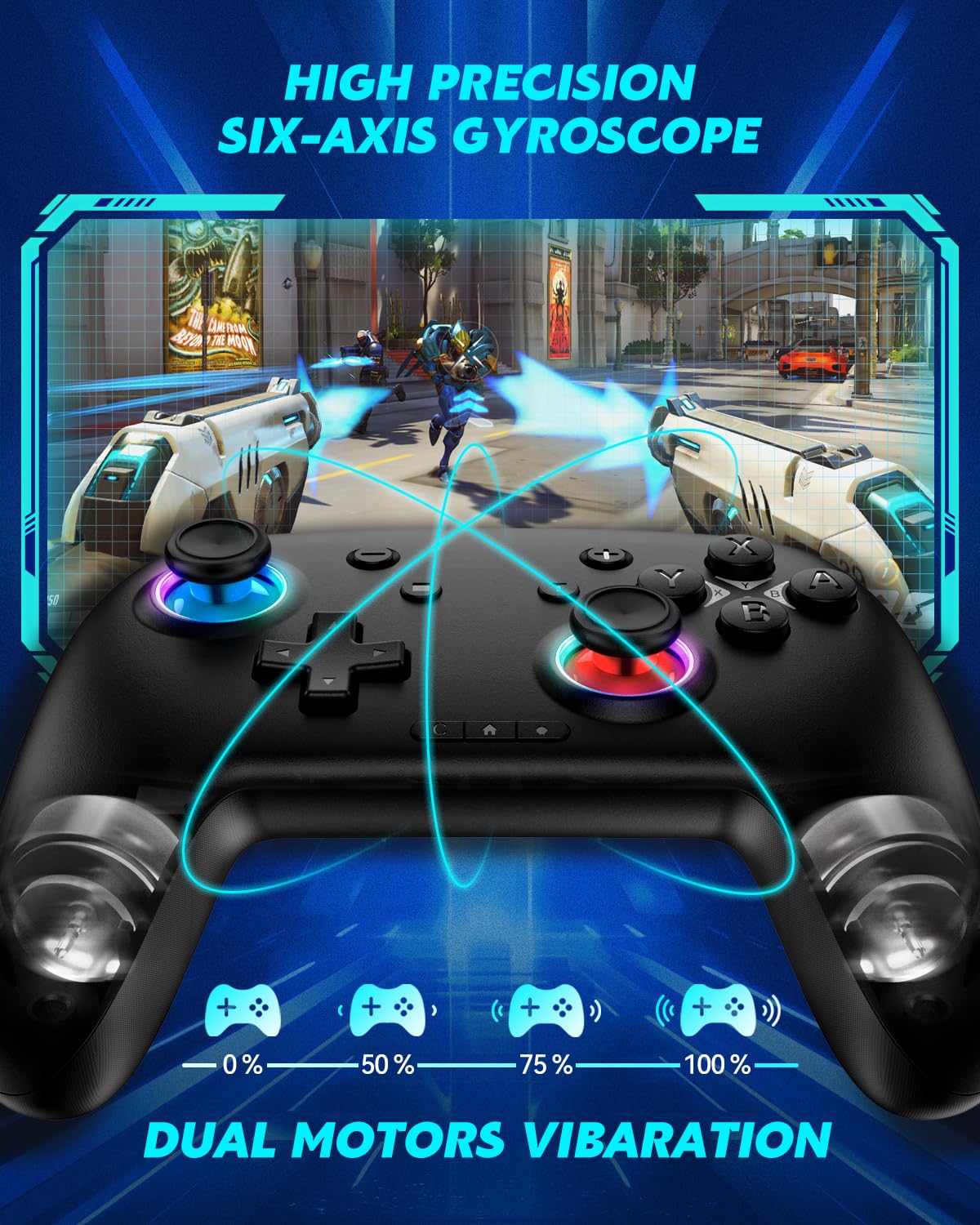 CONTROL INALÁMBRICO LIGAME PARA NINTENDO SWITCH Y DISPOSITIVOS BLUETOOTH, NEGRO CLARO - 5