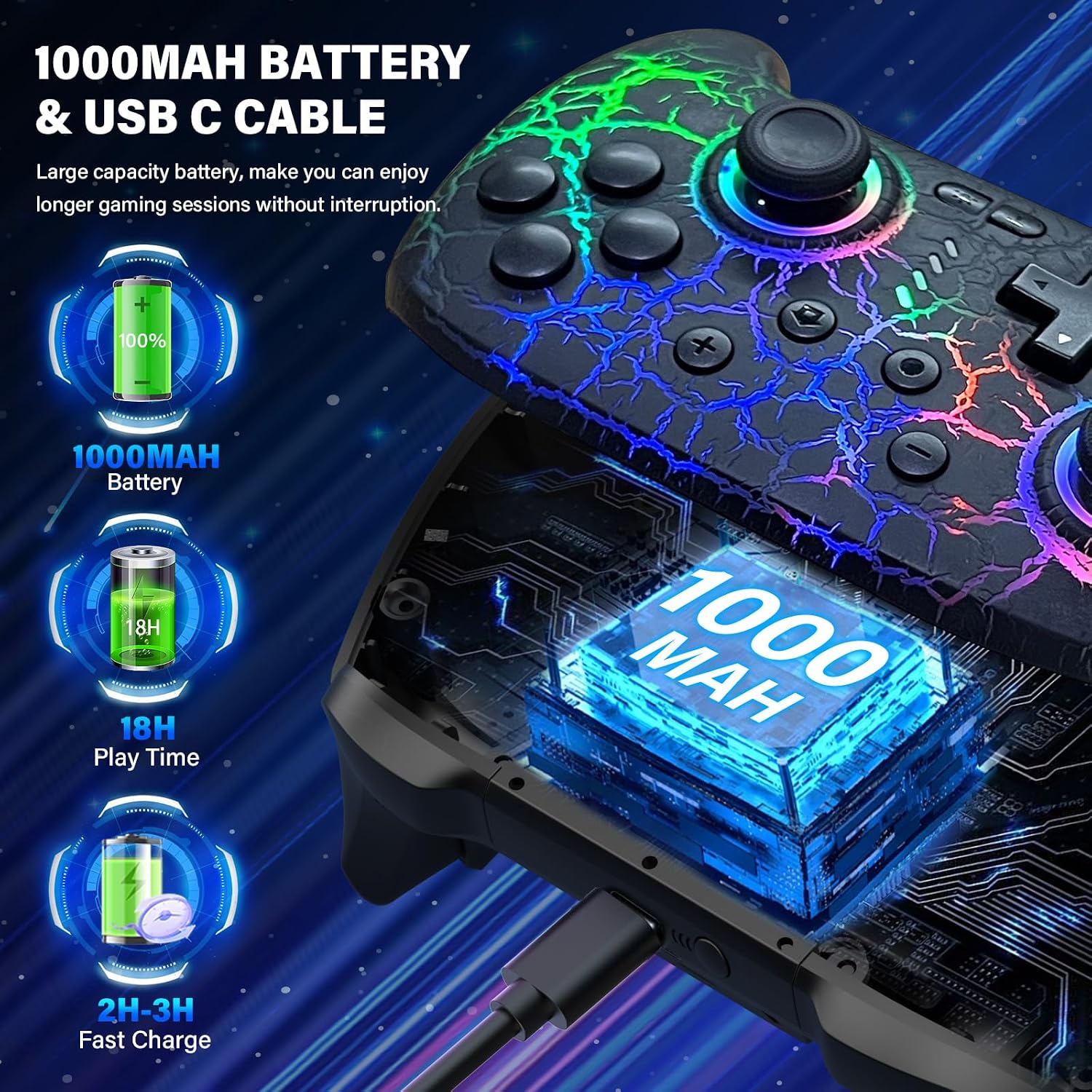 CONTROL INALÁMBRICO PARA NINTENDO SWITCH DBEPANK COMPATIBLE CON SWITCH, SWITCH 2, SWITCH LITE Y SWITCH OLED - 5