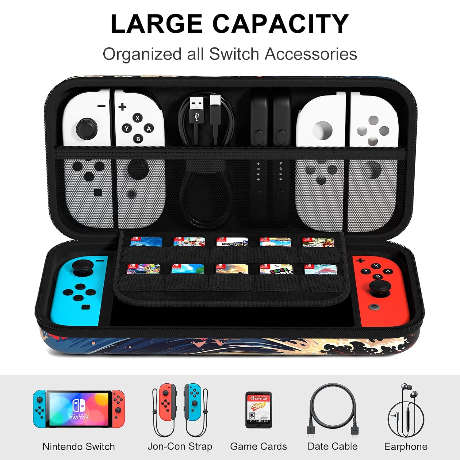 FUNDA RÍGIDA NPOOYI PARA NINTENDO SWITCH OLED 2021/2017 - 3