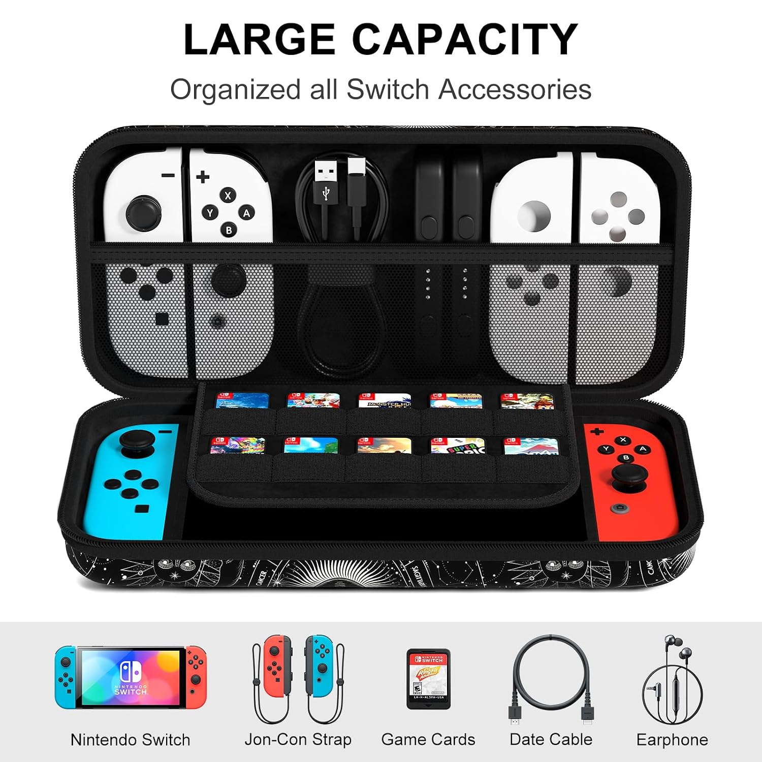FUNDA RÍGIDA NPOOYI PARA NINTENDO SWITCH OLED 2021/2017 - 3