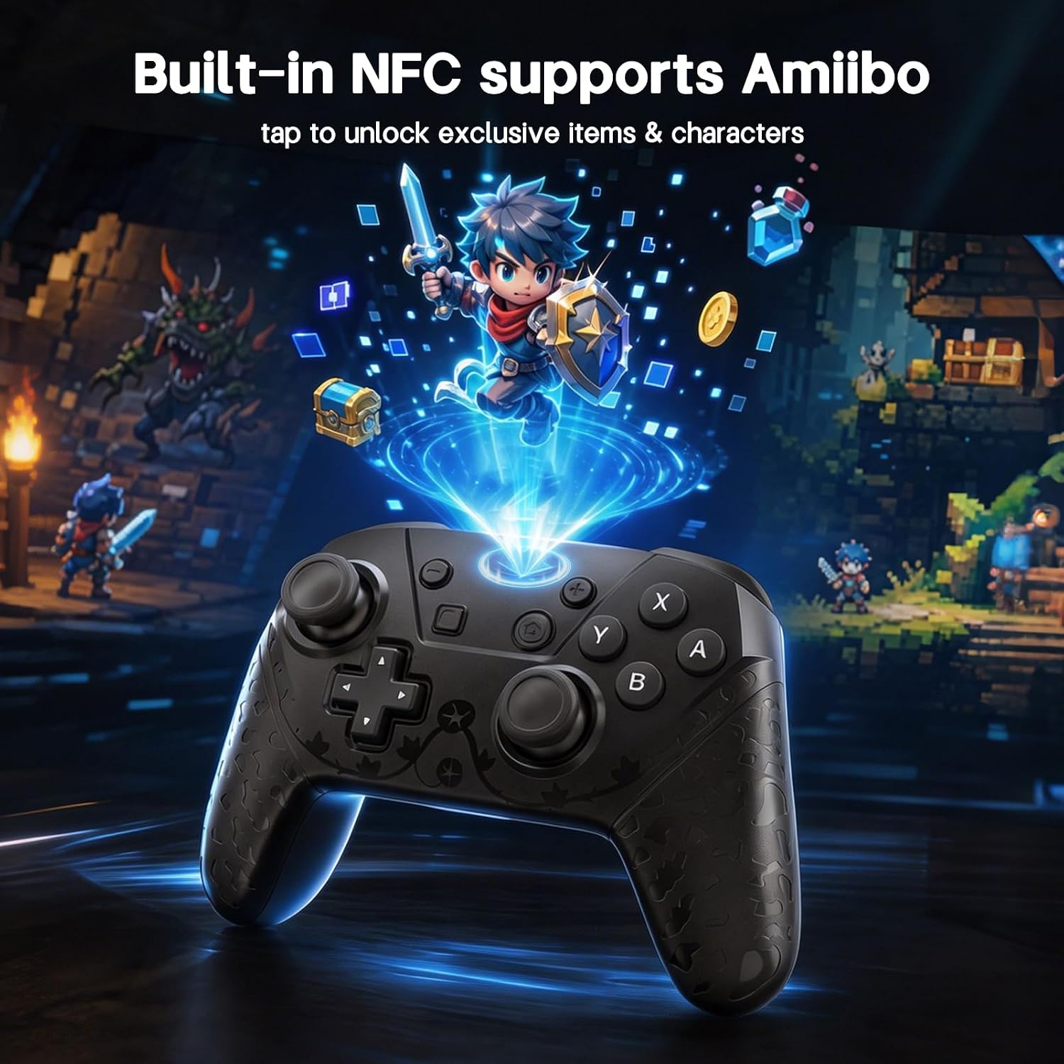 MANDO INALÁMBRICO YAEYE SWITCH PRO CON NFC AMIIBO Y BATERÍA 1000MAH PARA NINTENDO SWITCH/SWITCH LITE/SWITCH OLED/PC - 4