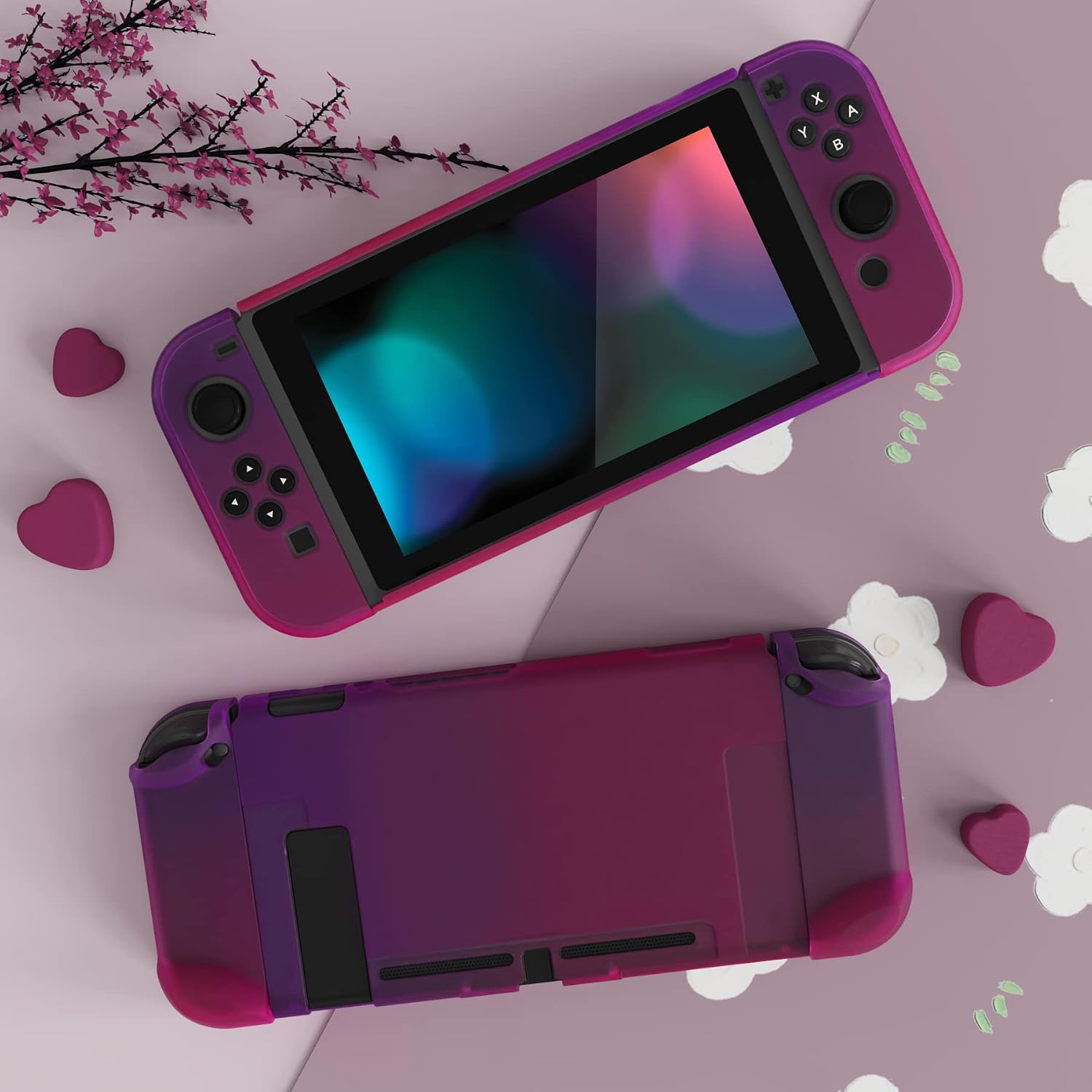 FUNDA RÍGIDA EXTREMERATE PLAYVITAL PARA NINTENDO SWITCH MORADO ROJO - 3