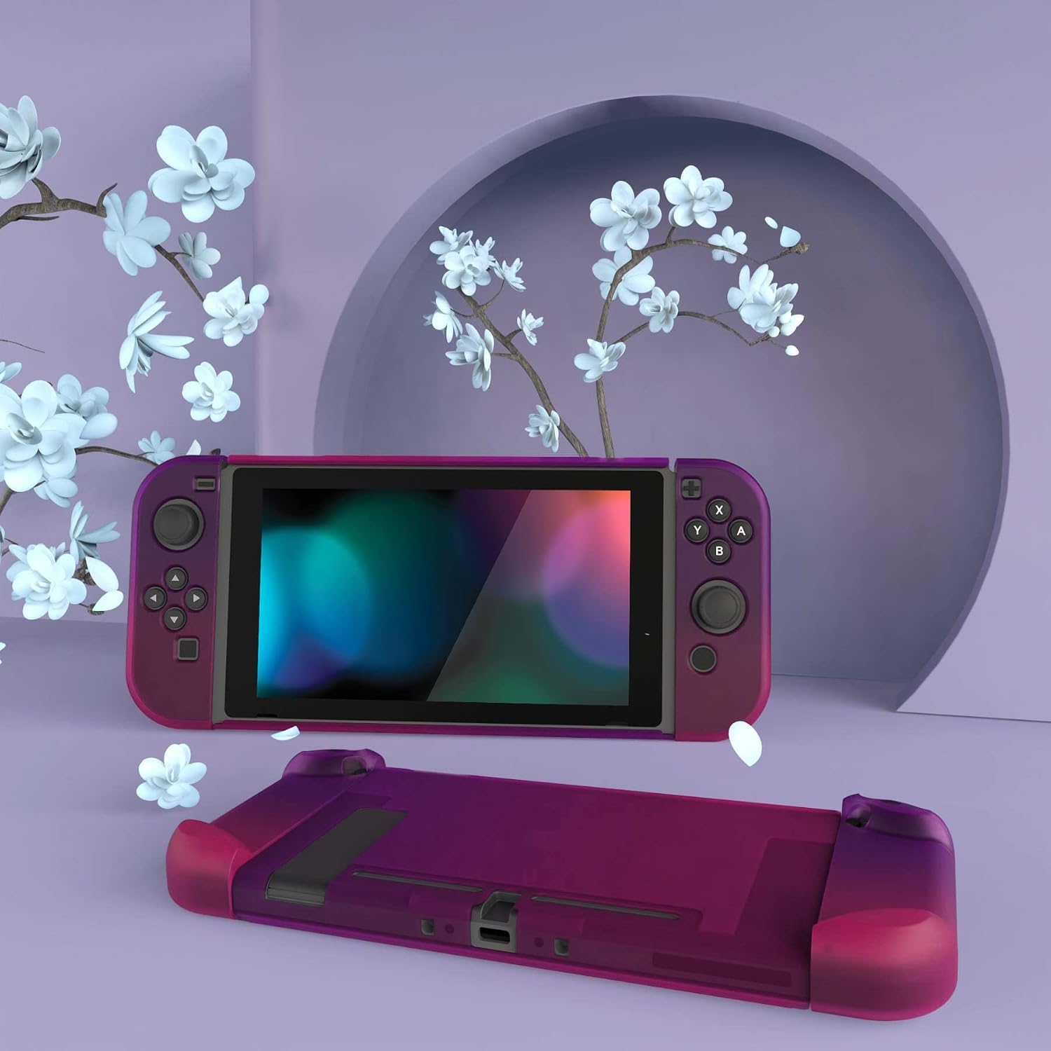 FUNDA RÍGIDA EXTREMERATE PLAYVITAL PARA NINTENDO SWITCH MORADO ROJO - 4