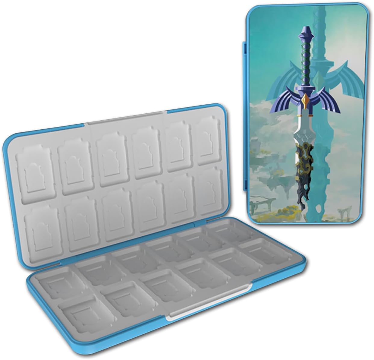 ESTUCHE PARA TARJETAS DE JUEGOS PERFECTSIGHT SWITCH 24 JUEGOS Y 48 MICRO SD AZUL - 1