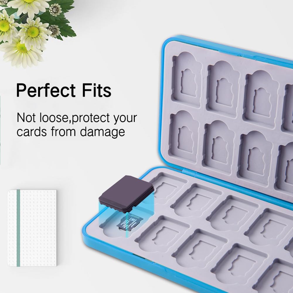 ESTUCHE PARA TARJETAS DE JUEGOS PERFECTSIGHT SWITCH 24 JUEGOS Y 48 MICRO SD AZUL - 3