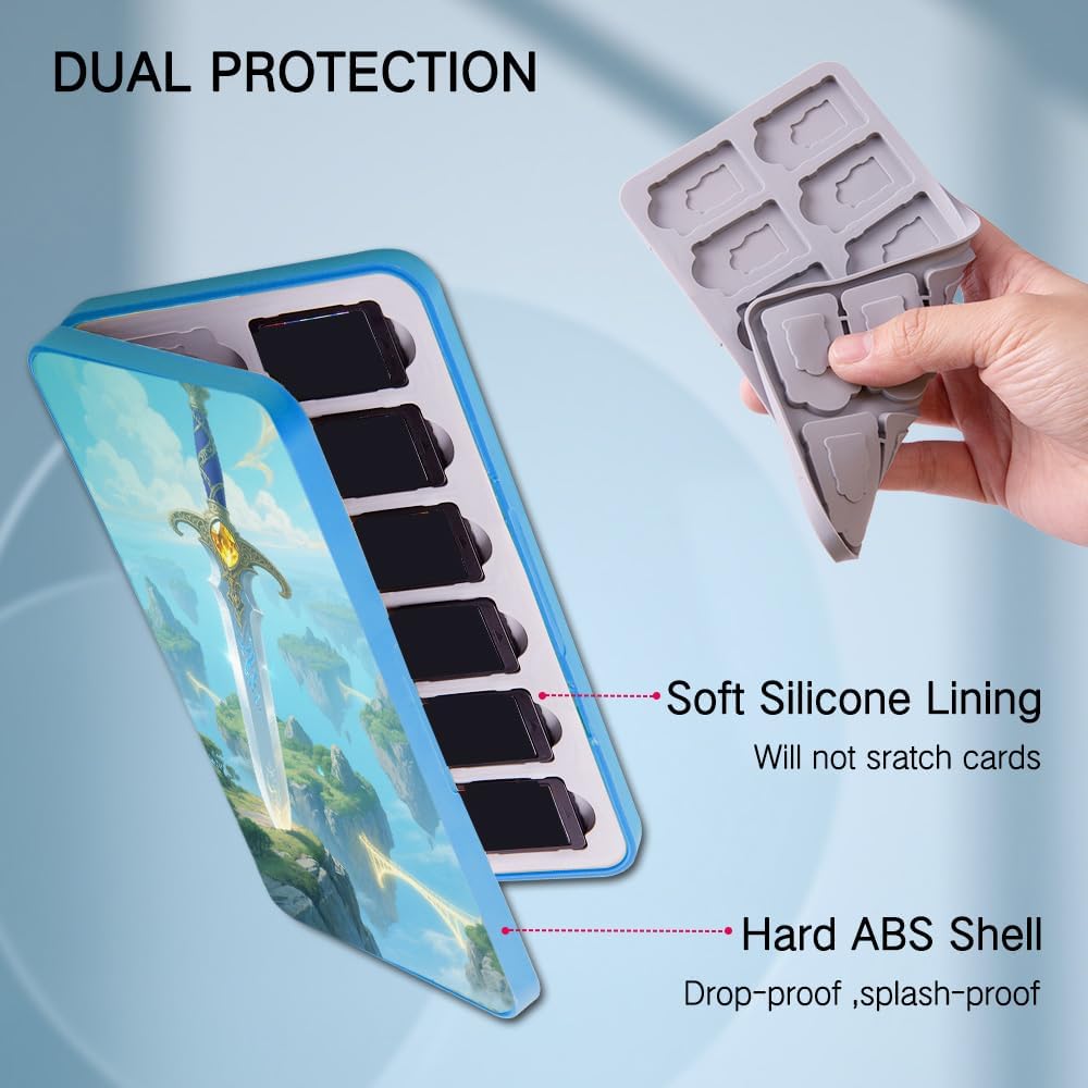 ESTUCHE PARA TARJETAS DE JUEGOS PERFECTSIGHT SWITCH 24 JUEGOS Y 48 MICRO SD AZUL - 5