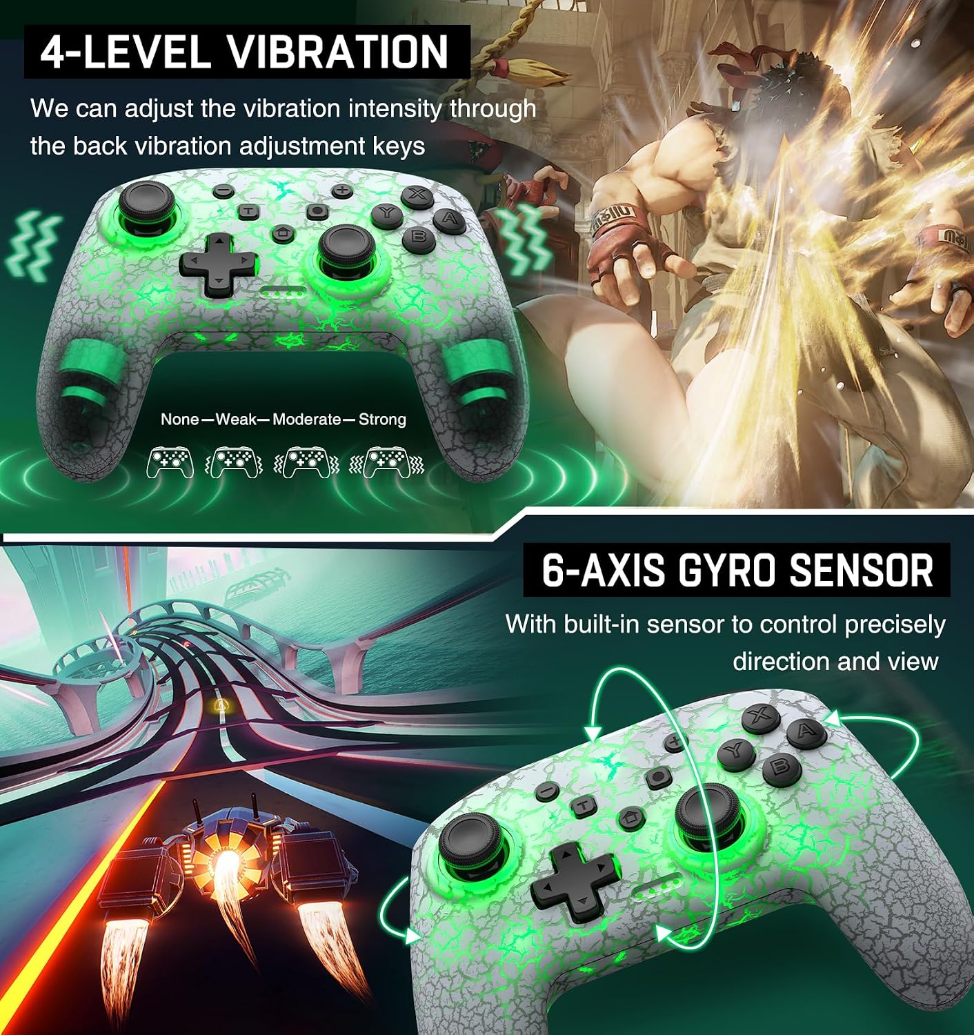 CONTROL INALÁMBRICO ELISWEEN PARA NINTENDO SWITCH Y OTROS DISPOSITIVOS CON LUZ RGB Y FUNCIÓN PROGRAMABLE - 3