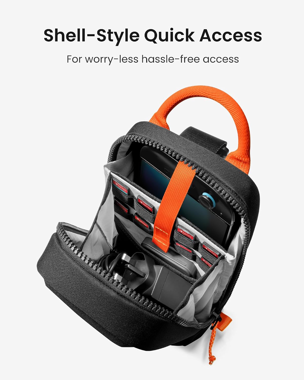 BOLSO SLING TOMTOC PARA NINTENDO SWITCH 2 CON 8 RANURAS PARA TARJETAS DE JUEGO - 3