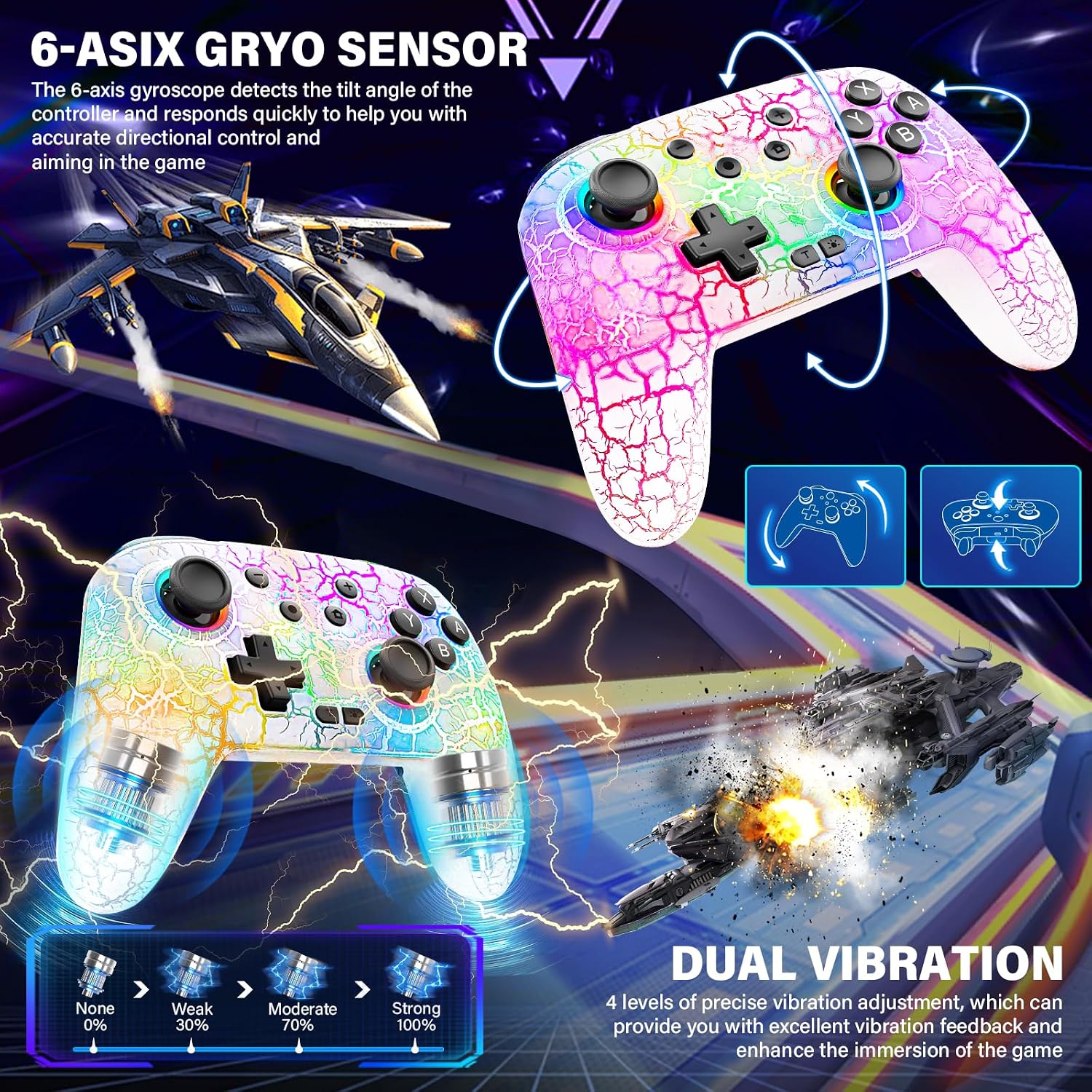 CONTROL PARA NINTENDO SWITCH DBEPANK COMPATIBLE CON SWITCH/SWITCH 2/SWITCH LITE/SWITCH OLED - 3