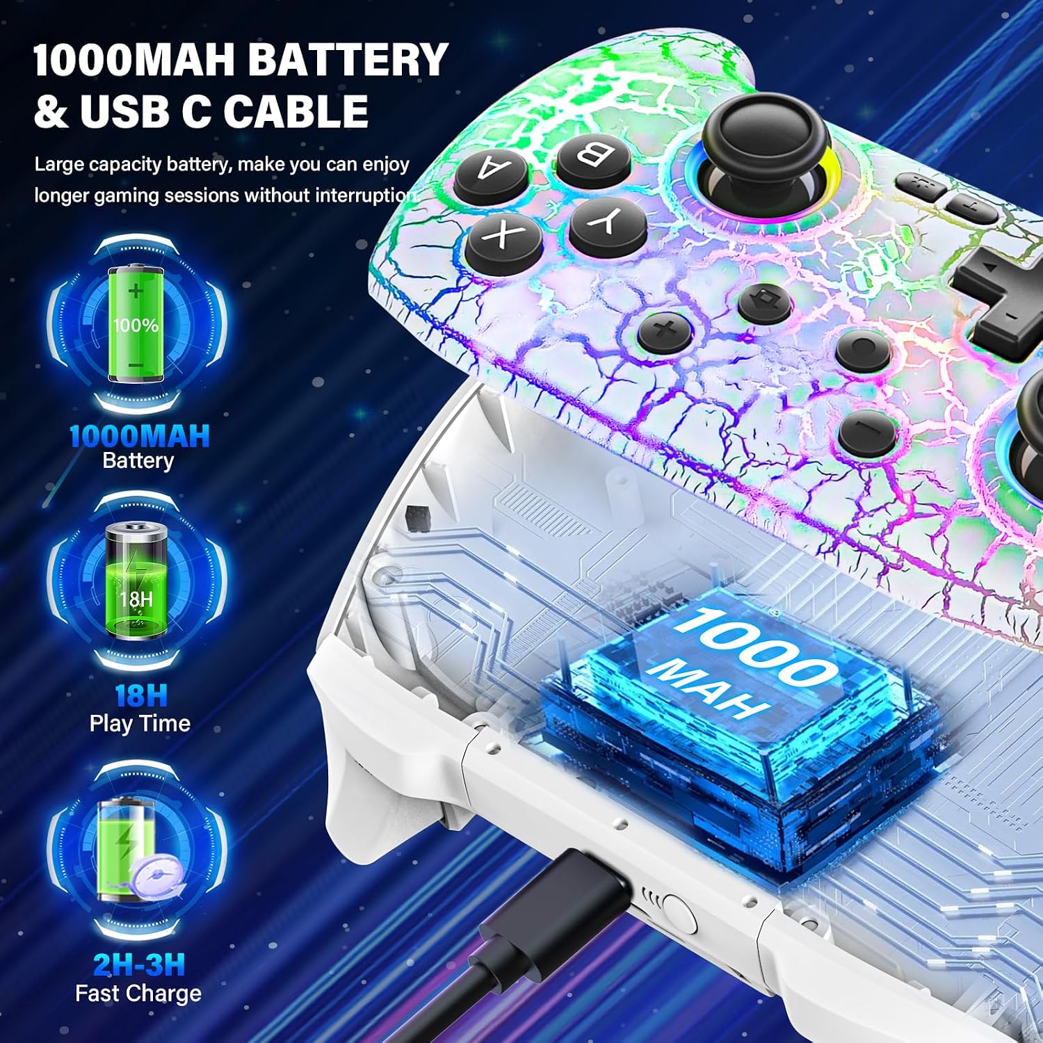 CONTROL PARA NINTENDO SWITCH DBEPANK COMPATIBLE CON SWITCH/SWITCH 2/SWITCH LITE/SWITCH OLED - 5