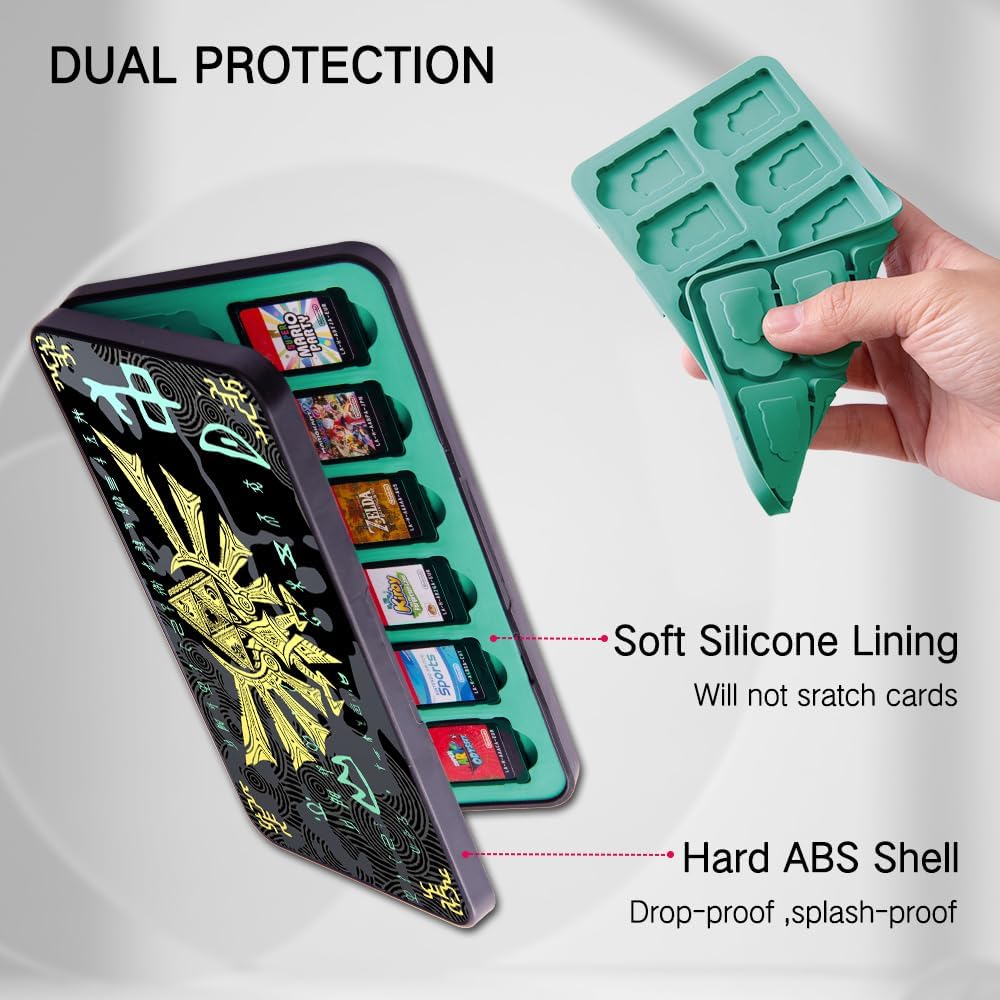 ESTUCHE PARA JUEGOS PERFECTSIGHT SWITCH 24 JUEGOS Y 48 MICRO SD NEGRO KINGDOM - 5