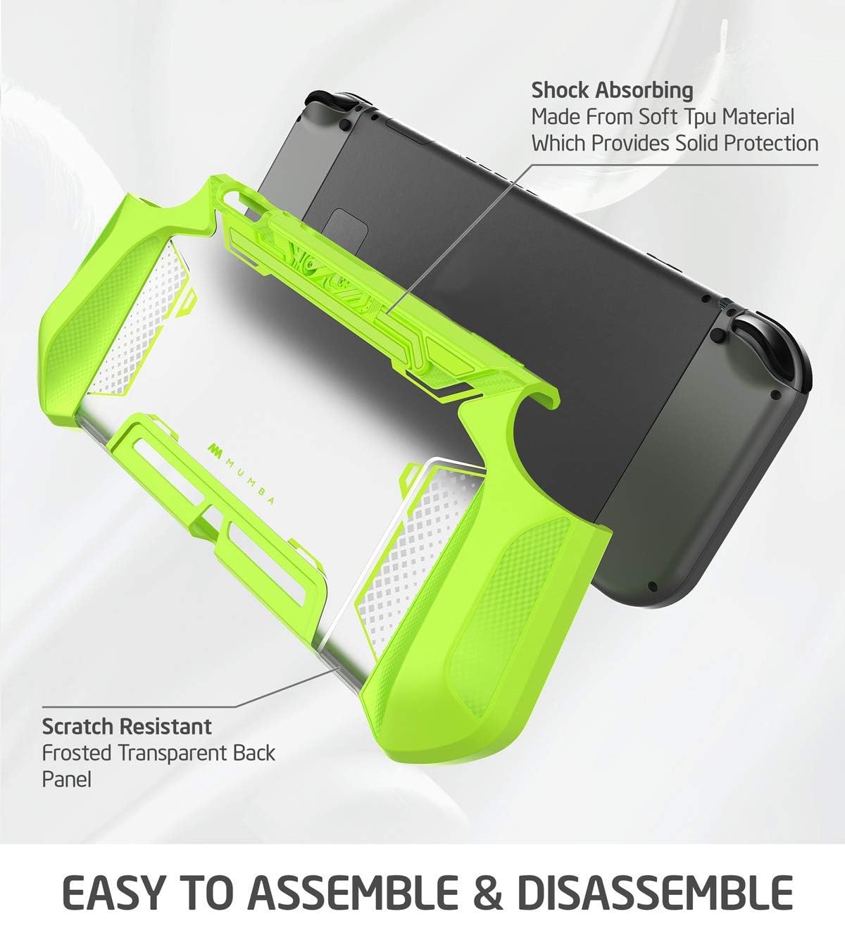 FUNDA MUMBA BLADE SERIES PARA NINTENDO SWITCH 2017 VERDE CON AGARRE TPU - 4