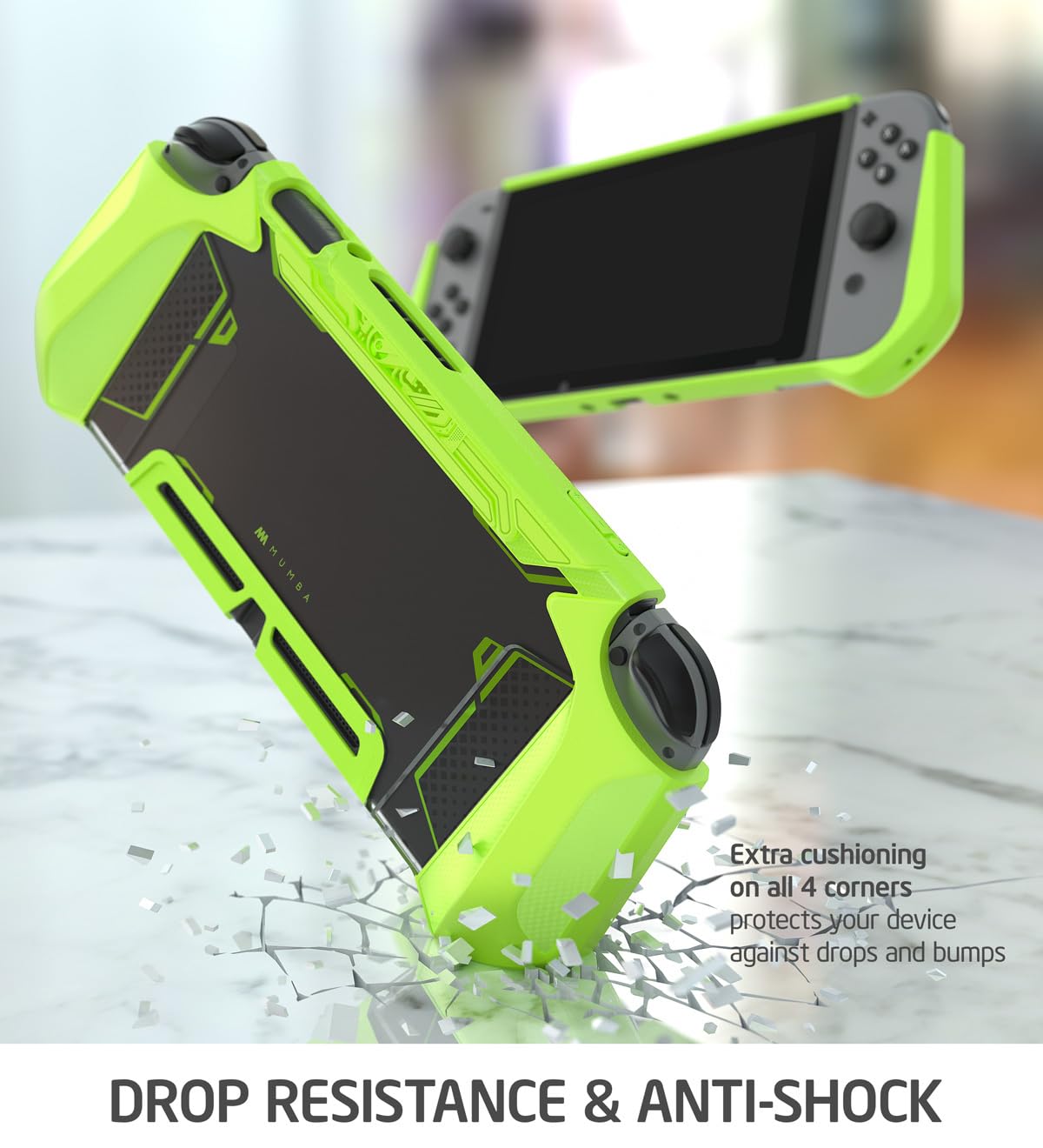 FUNDA MUMBA BLADE SERIES PARA NINTENDO SWITCH 2017 VERDE CON AGARRE TPU - 5