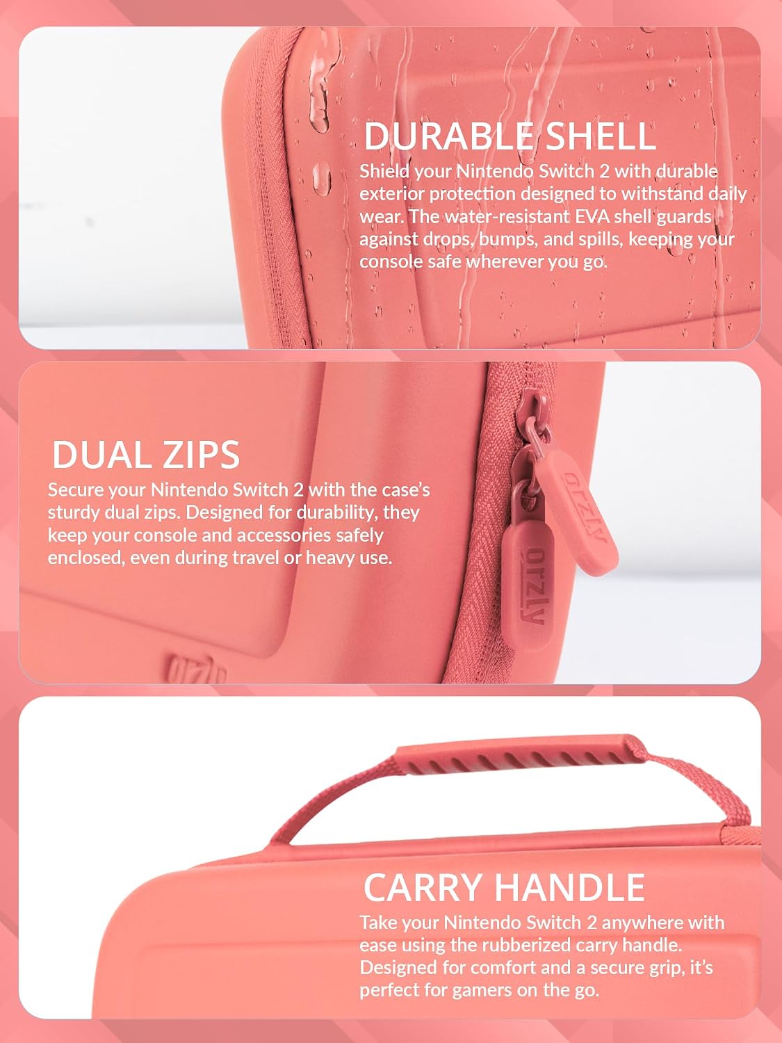 FUNDA ORZLY PARA NINTENDO SWITCH 2 CON PROTECCIÓN Y ALMACENAMIENTO - 4