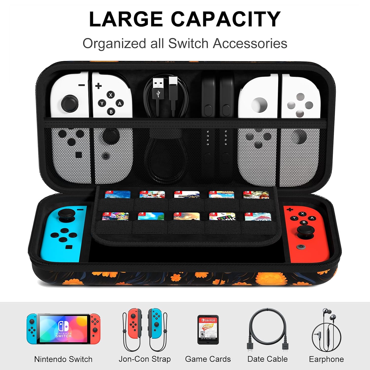 FUNDA RÍGIDA NPOOYI PARA NINTENDO SWITCH OLED 2021/2017 - 3