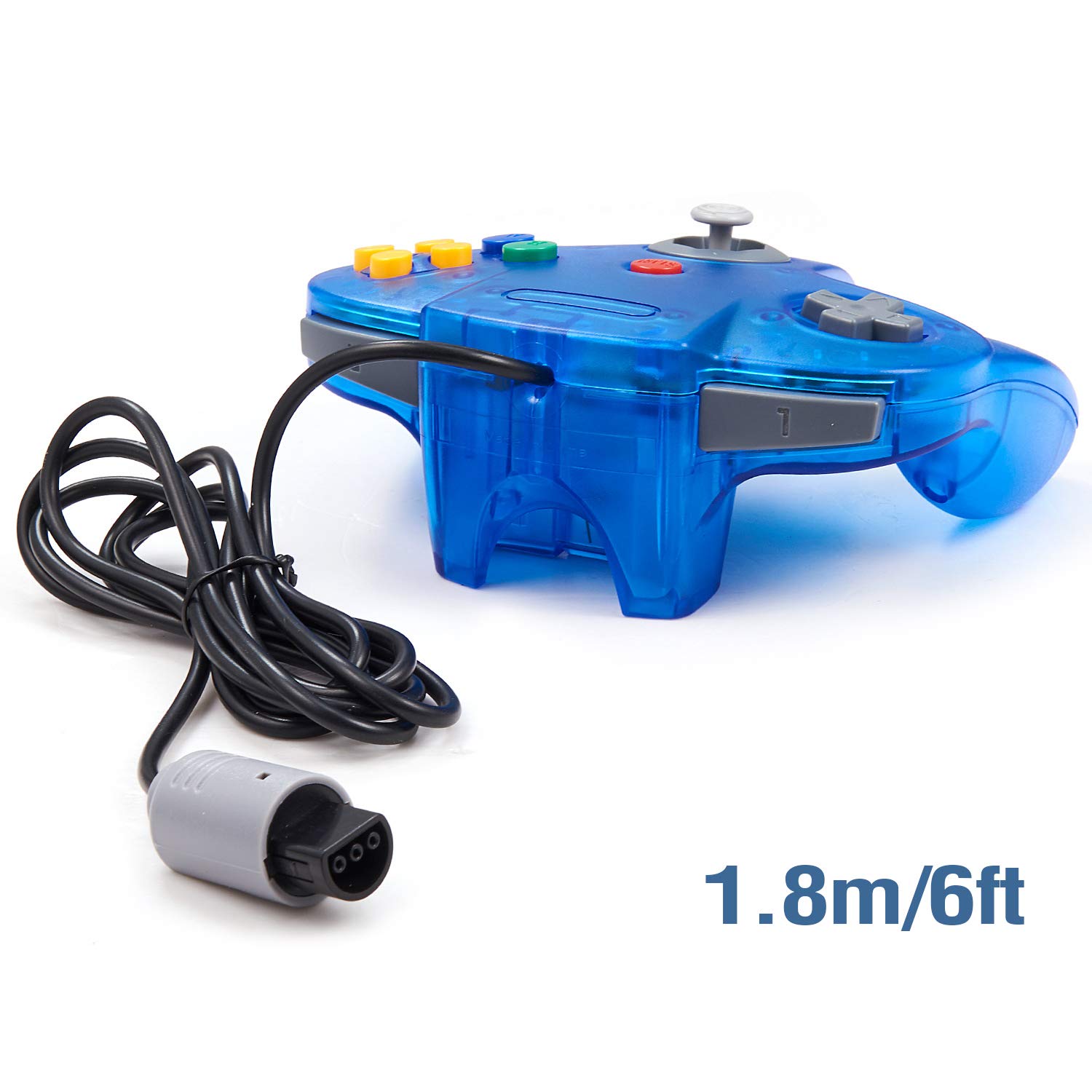 CONTROL ALÁMBRICO MIADORE CLASSIC 64 PARA CONSOLA N64 2 UNIDADES VERDE Y AZUL - 5