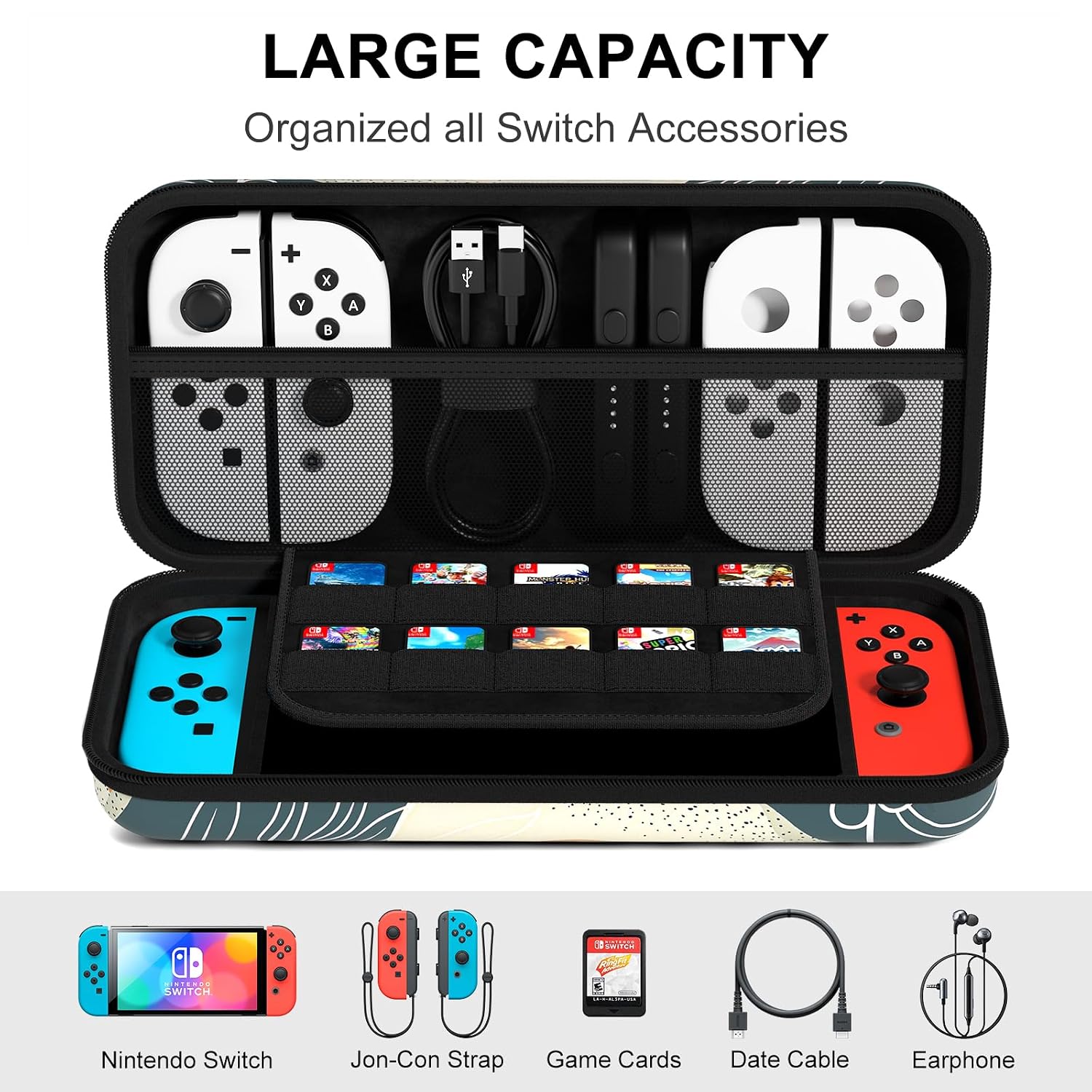 FUNDA RÍGIDA NPOOYI PARA NINTENDO SWITCH OLED 2021/2017 - 3