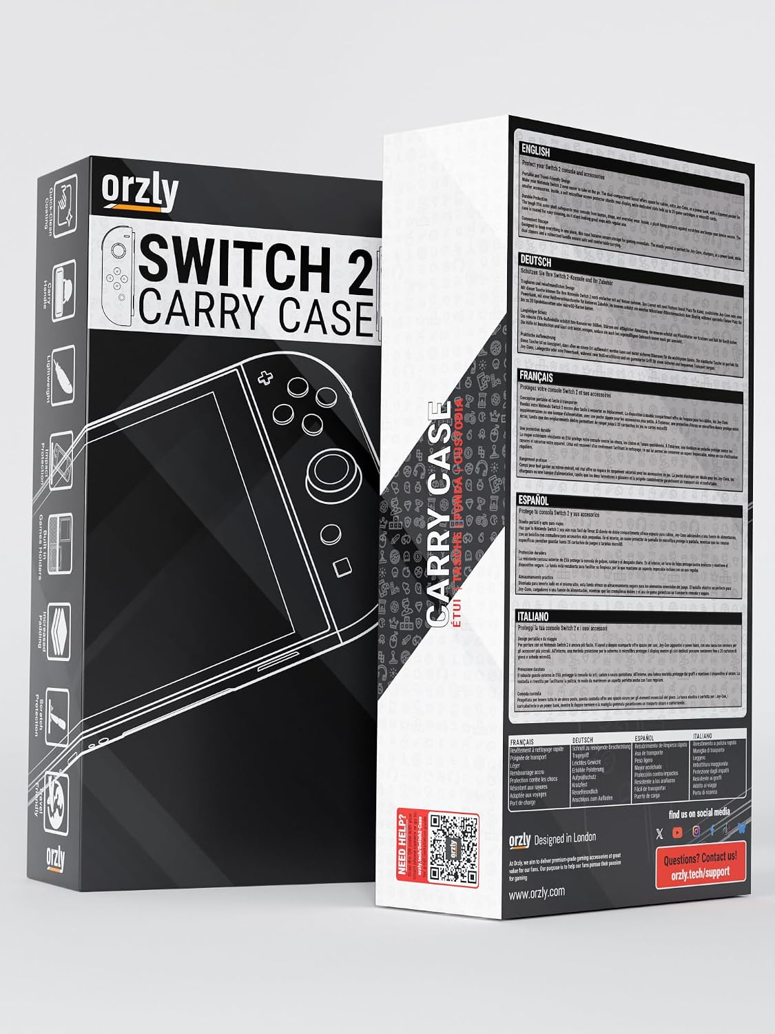 FUNDA ORZLY PARA SWITCH 2 7.9 PULGADAS CON COMPARTIMENTOS PARA JUEGOS Y ACCESORIOS - 2