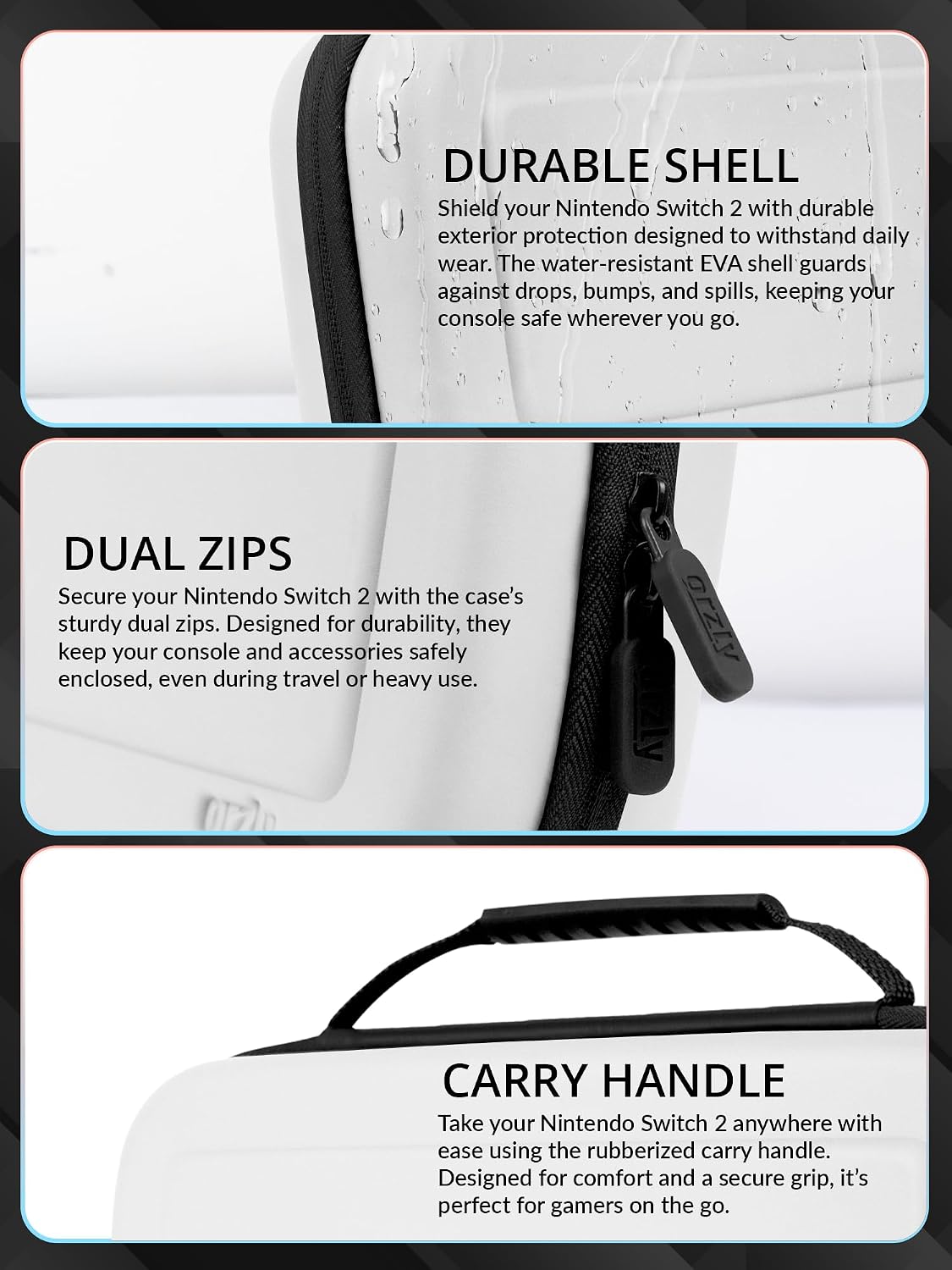 FUNDA ORZLY PARA SWITCH 2 7.9 PULGADAS CON COMPARTIMENTOS PARA JUEGOS Y ACCESORIOS - 3