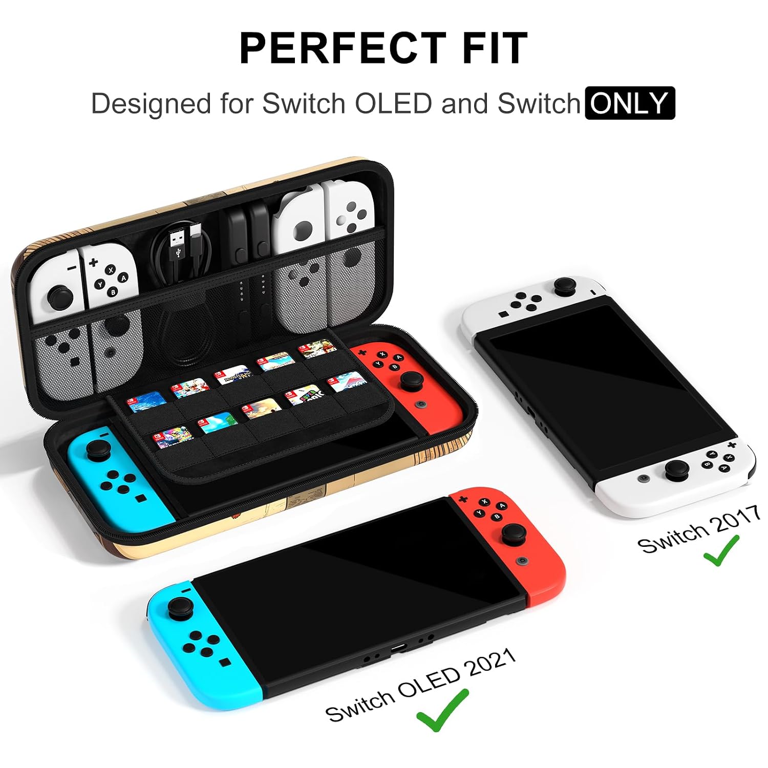 FUNDA RÍGIDA NPOOYI PARA NINTENDO SWITCH OLED 2021/2017 - 2
