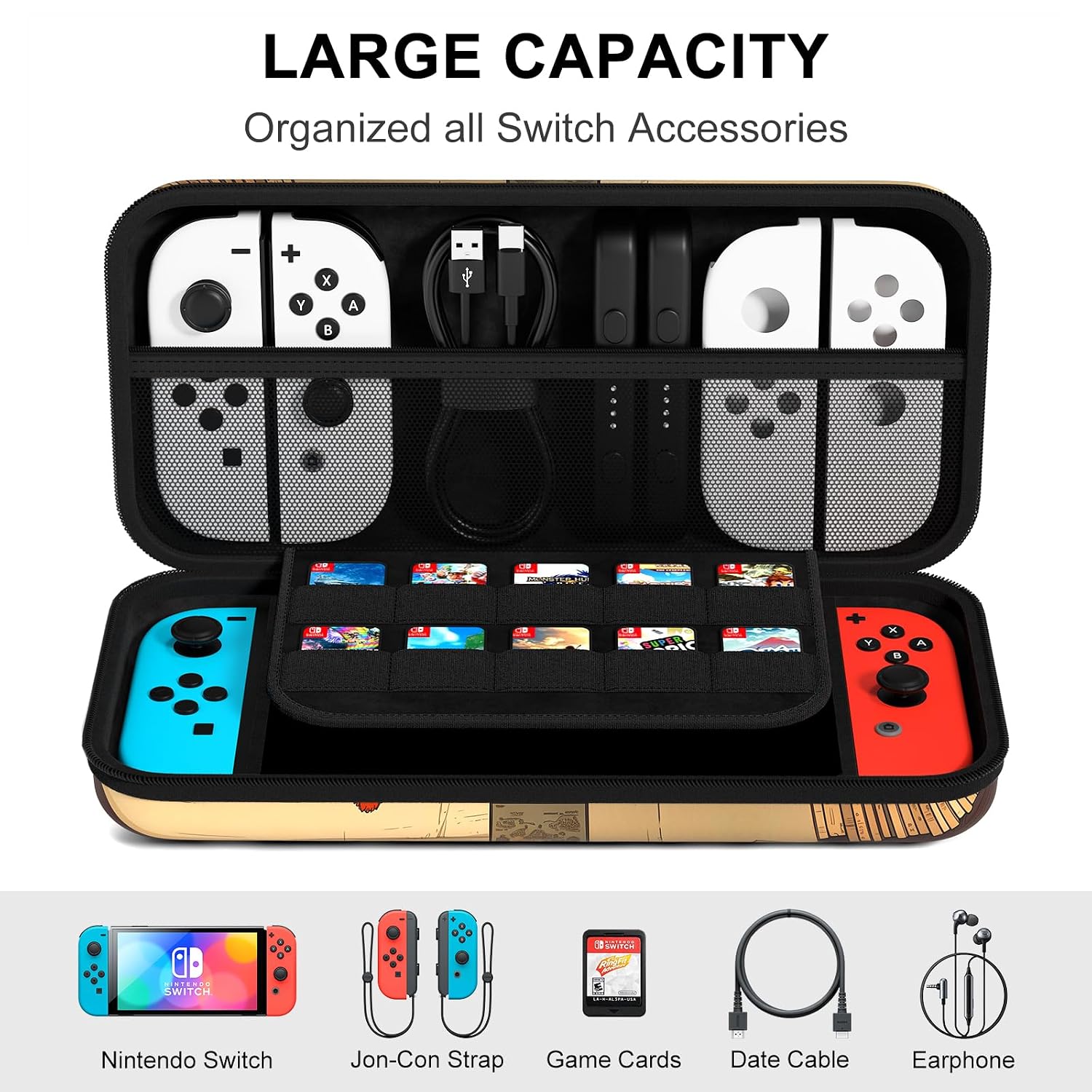FUNDA RÍGIDA NPOOYI PARA NINTENDO SWITCH OLED 2021/2017 - 3