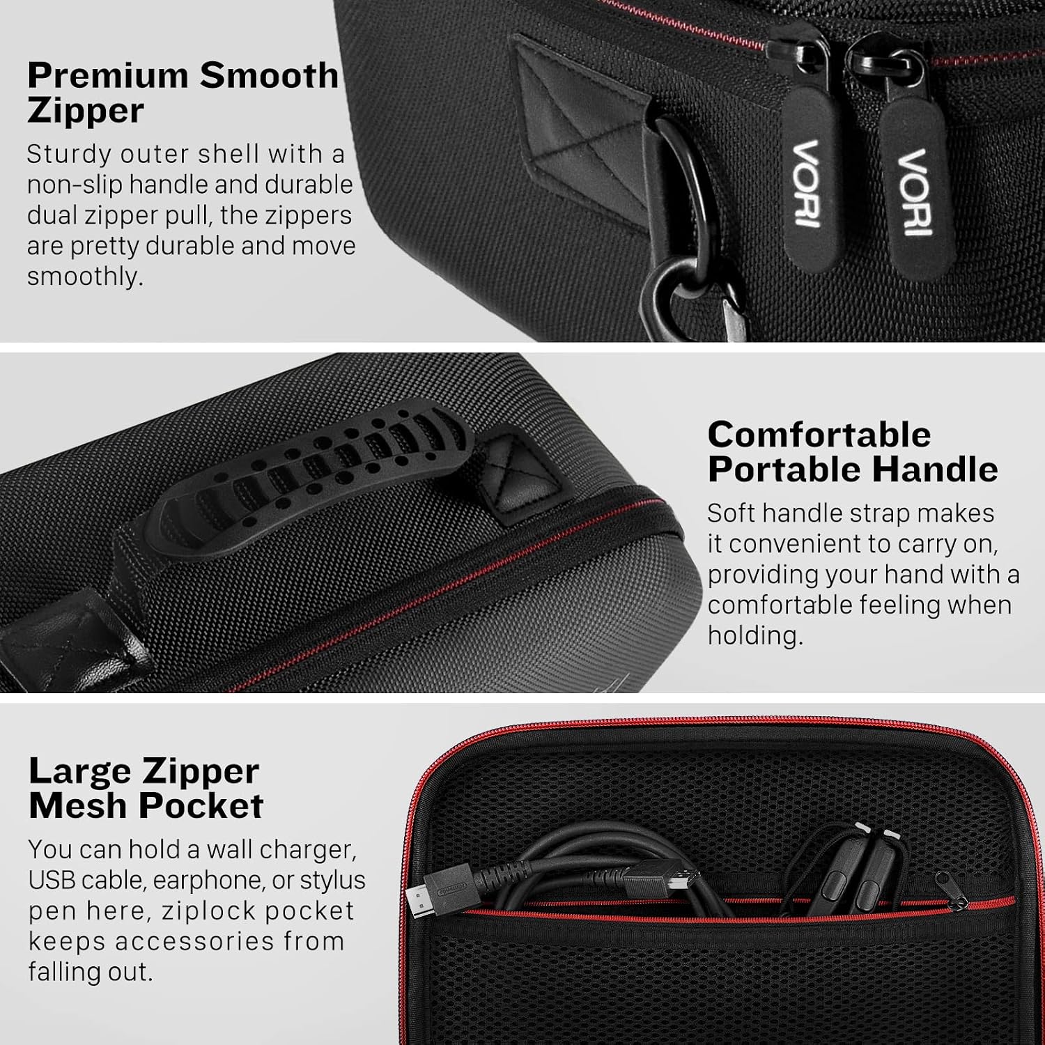 ESTUCHE PROTECTOR VORI PARA NINTENDO SWITCH Y SWITCH OLED 2021 NEGRO - 3