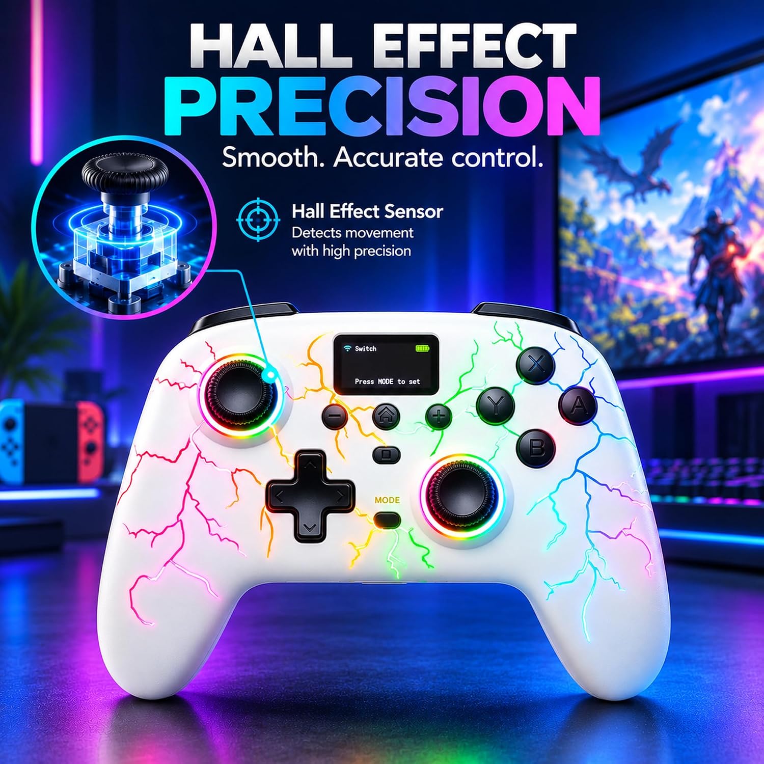 MANDO INALÁMBRICO EXILAPSIRE PARA PC/SWITCH/SWITCH 2/IOS/ANDROID BLANCO - 3