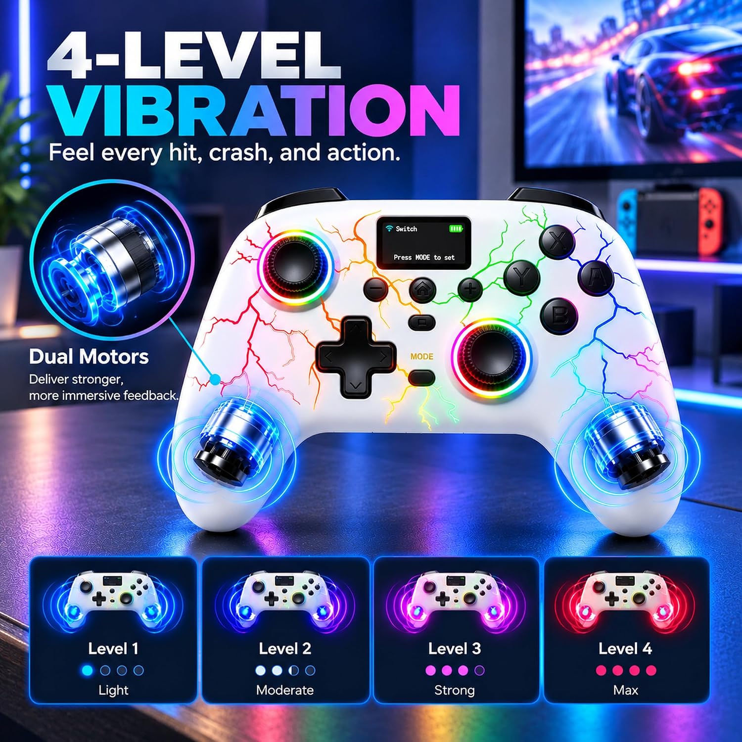 MANDO INALÁMBRICO EXILAPSIRE PARA PC/SWITCH/SWITCH 2/IOS/ANDROID BLANCO - 4