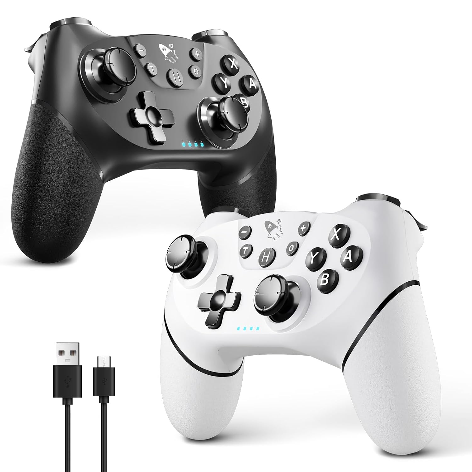 MANDO INALÁMBRICO ACEGAMER PRO PARA NINTENDO SWITCH Y PC 2 UNIDADES NEGRO - 1