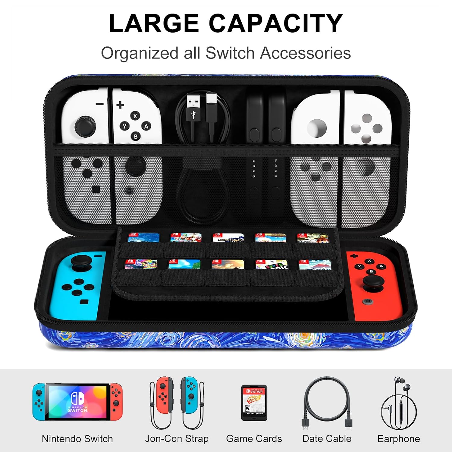 FUNDA RÍGIDA NPOOYI PARA NINTENDO SWITCH OLED 2021/2017 - 3