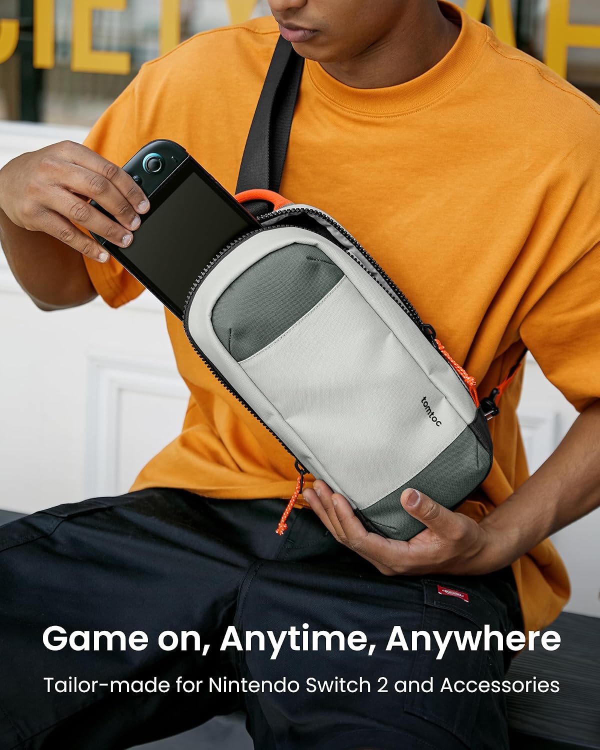 BOLSO SLING TOMTOC PARA NINTENDO SWITCH 2 CON 8 RANURAS PARA JUEGOS - 2