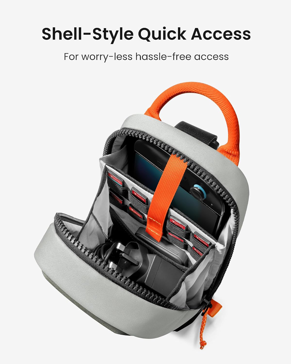 BOLSO SLING TOMTOC PARA NINTENDO SWITCH 2 CON 8 RANURAS PARA JUEGOS - 3