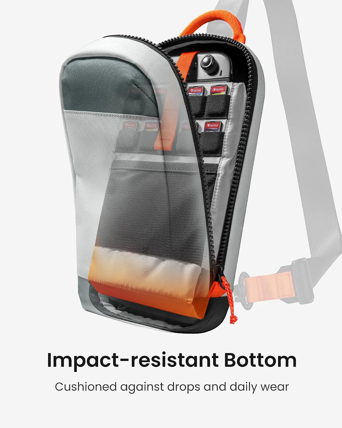 BOLSO SLING TOMTOC PARA NINTENDO SWITCH 2 CON 8 RANURAS PARA JUEGOS - 4