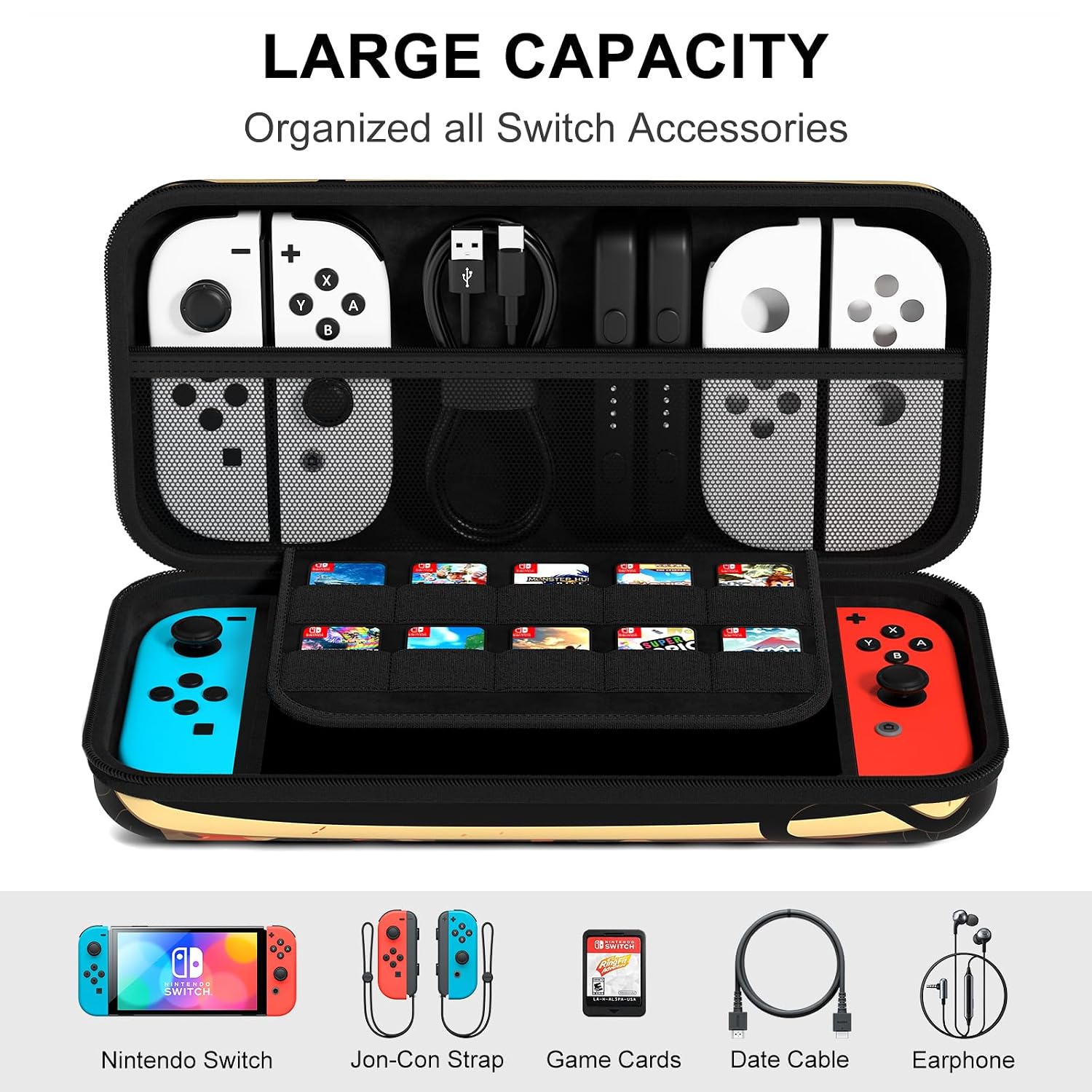FUNDA RÍGIDA NPOOYI PARA NINTENDO SWITCH OLED 2021/2017 - 3