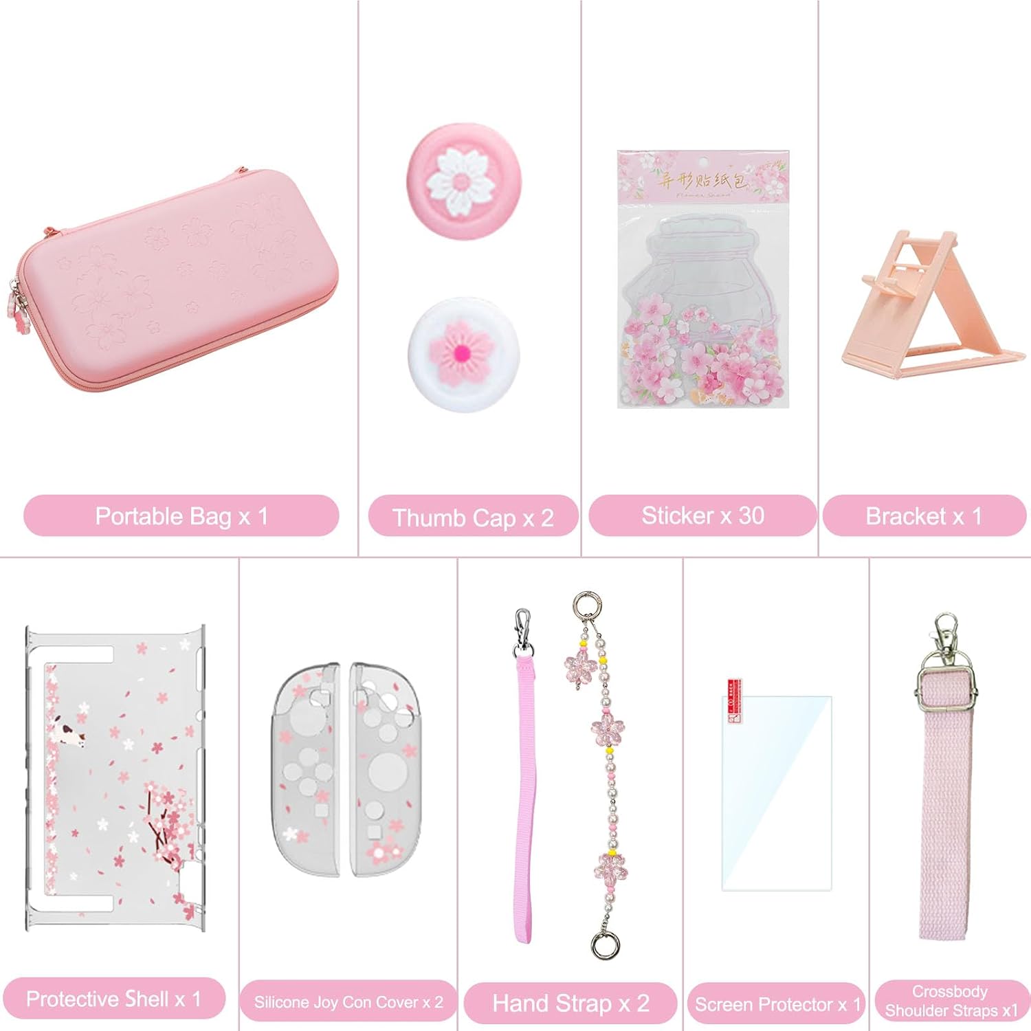 ESTUCHE PARA SWITCH 2 VIRGOCCY ROSA CON ACCESORIOS 13 EN 1 - 2