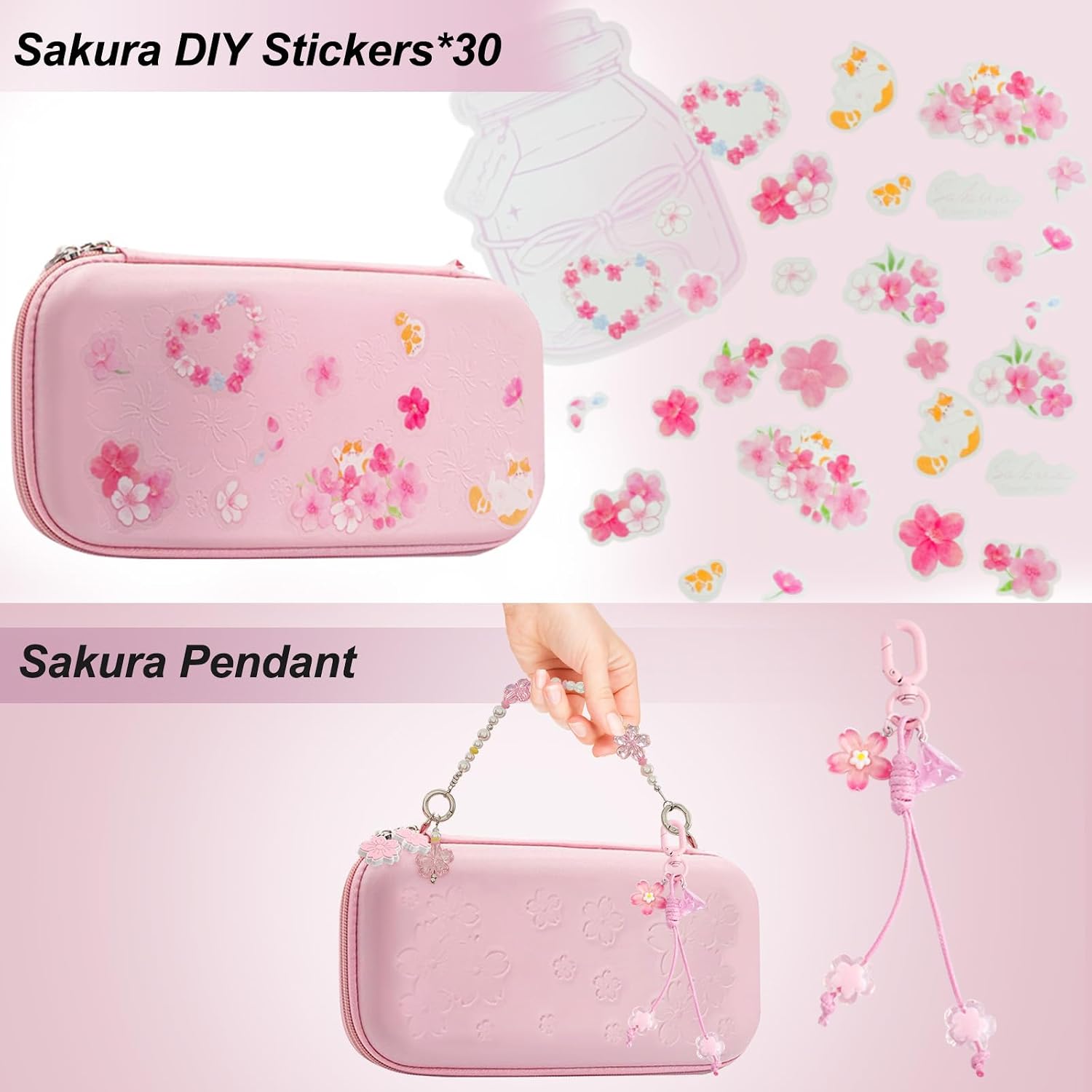 ESTUCHE PARA SWITCH 2 VIRGOCCY ROSA CON ACCESORIOS 13 EN 1 - 4