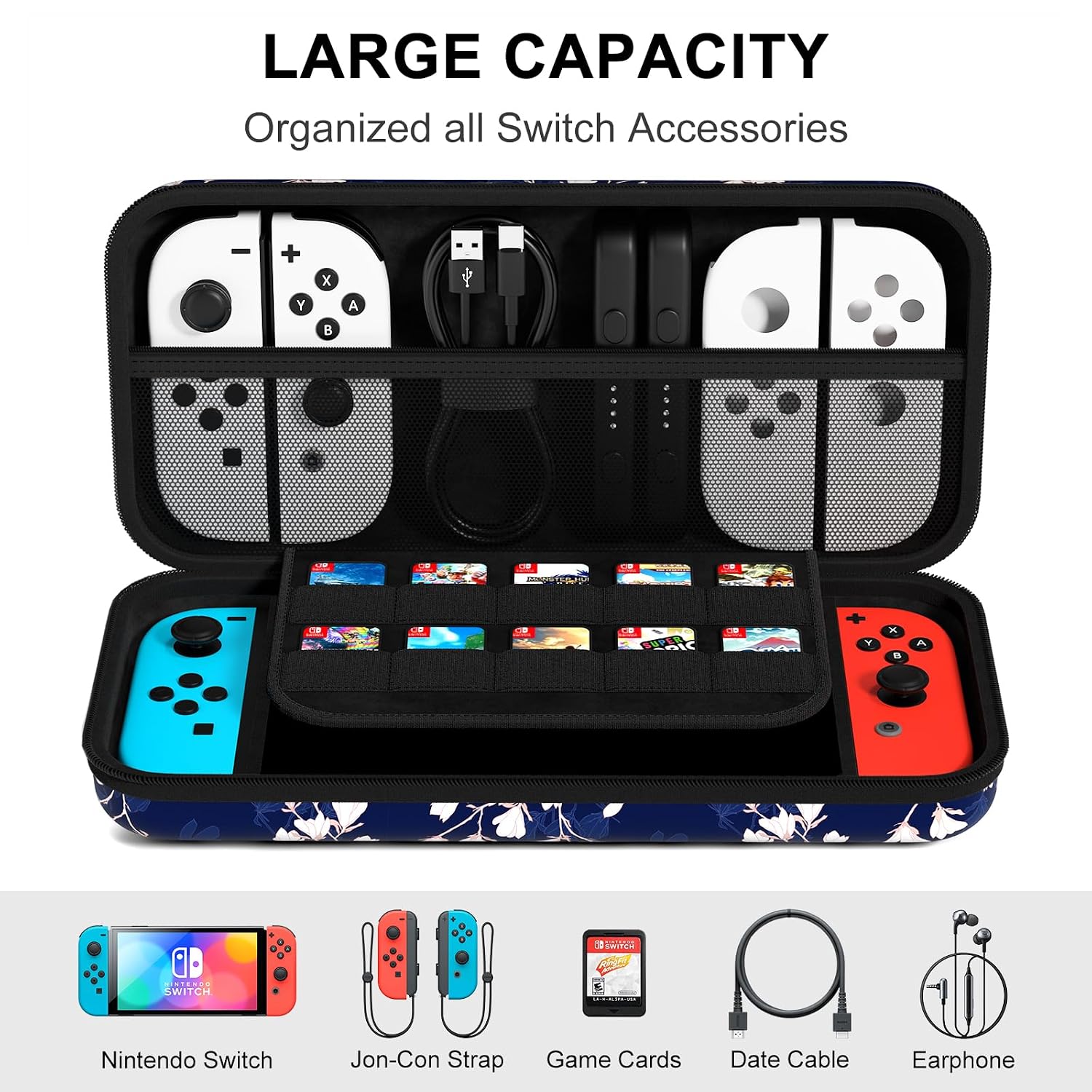 FUNDA RÍGIDA NPOOYI PARA NINTENDO SWITCH OLED 2021/2017 - 3