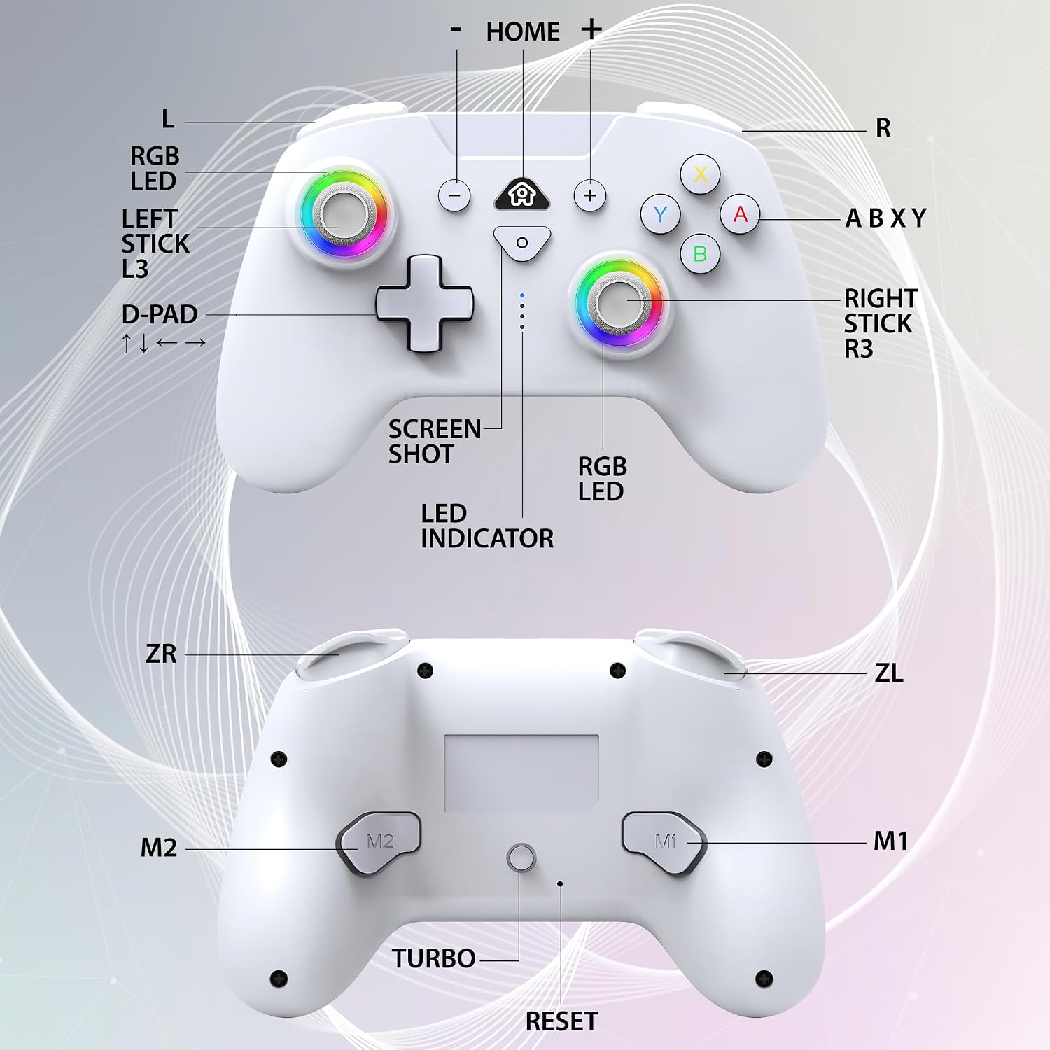 MANDO INALÁMBRICO SUBSONIC SWITCH Y SWITCH 2 LED PRO BLANCO - 2