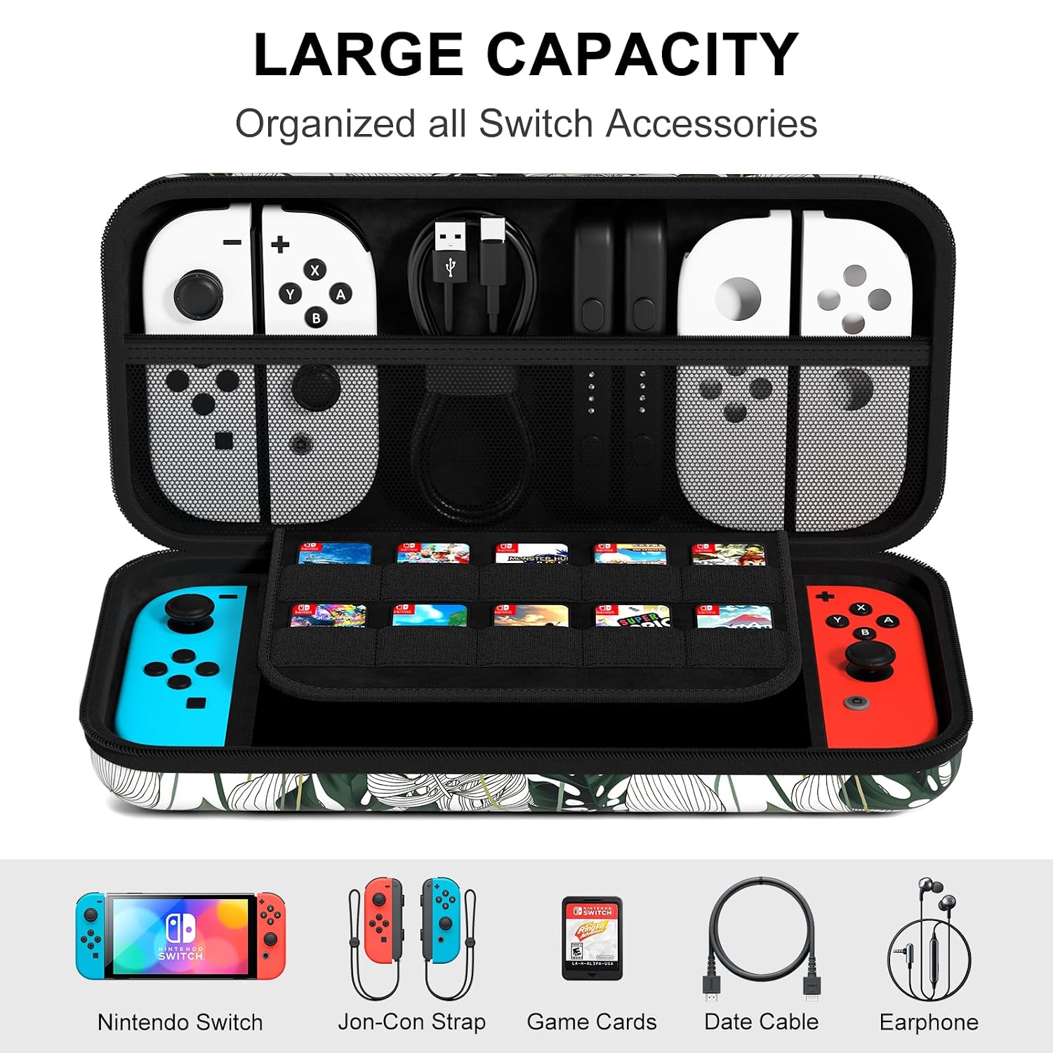 FUNDA RÍGIDA NPOOYI PARA NINTENDO SWITCH OLED 2021/2017 - 3