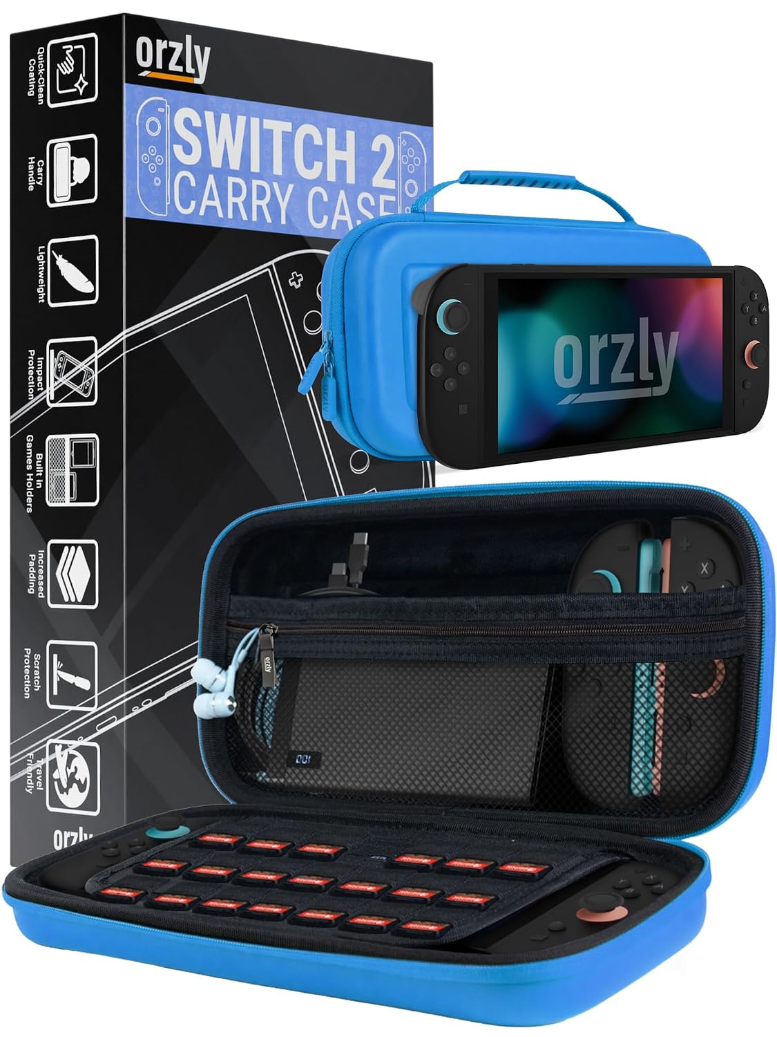 FUNDA ORZLY PARA NINTENDO SWITCH 2 7.9 PULGADAS CON PROTECCIÓN Y ALMACENAMIENTO - 1